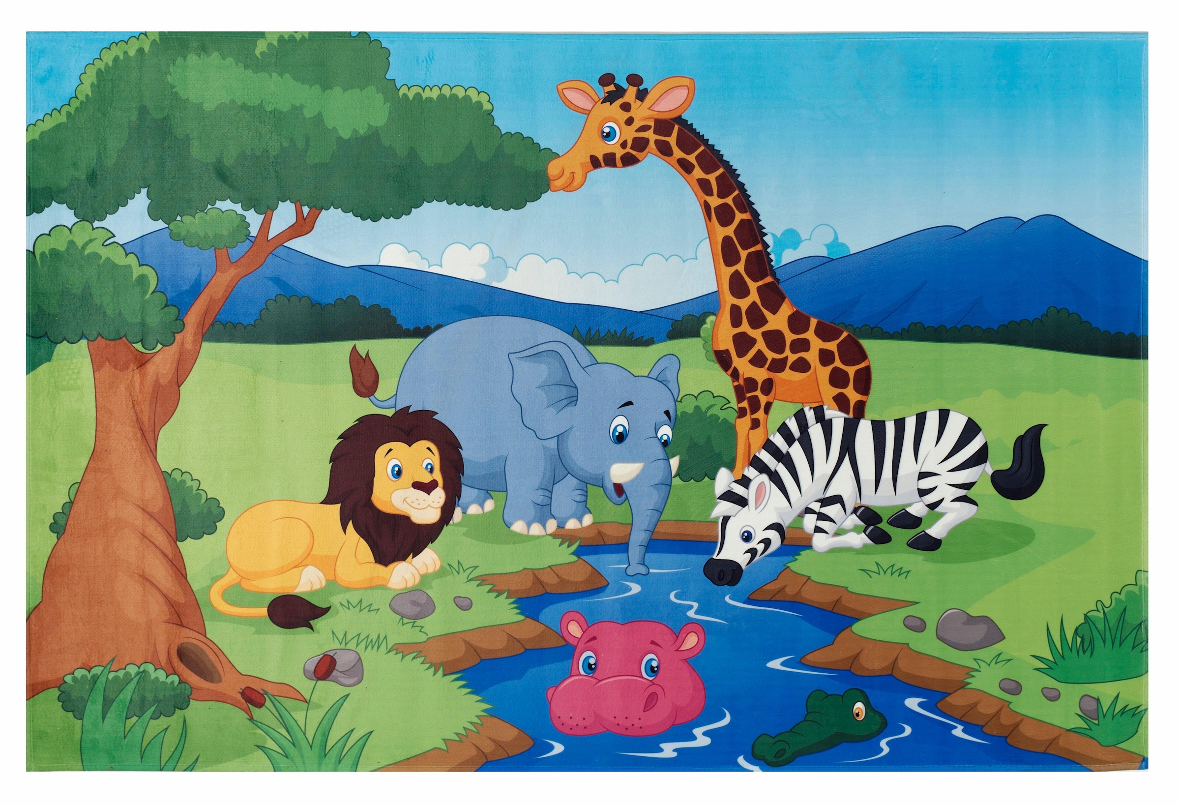 Böing Carpet Kinderteppich »Lovely Kids 403«, rechteckig, Motiv Dschungeltiere, Kinderzimmer
