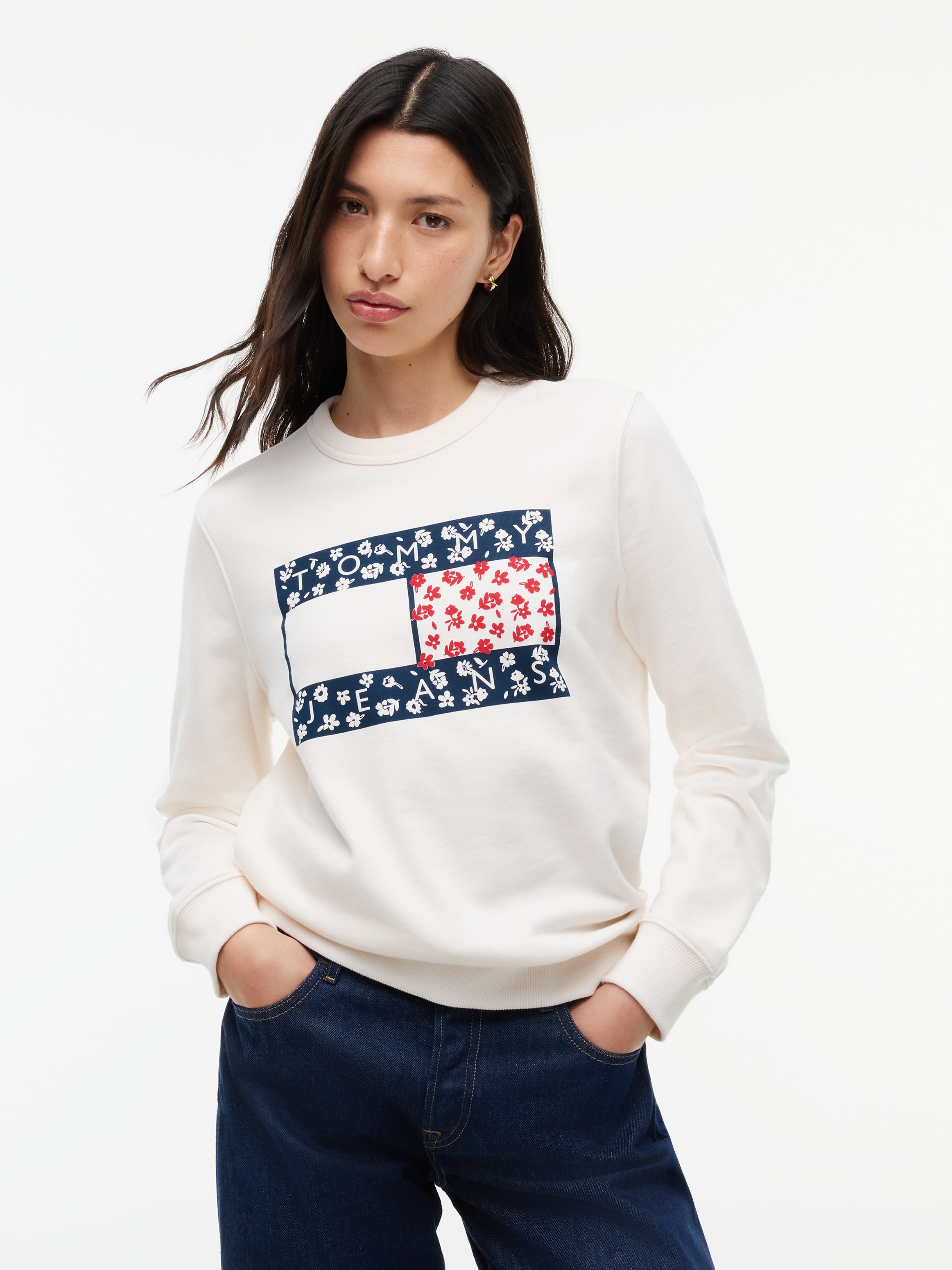 Image of Tommy Jeans Sweatshirt "TJW REG NOVELTY CREW EXT", Baumwolle