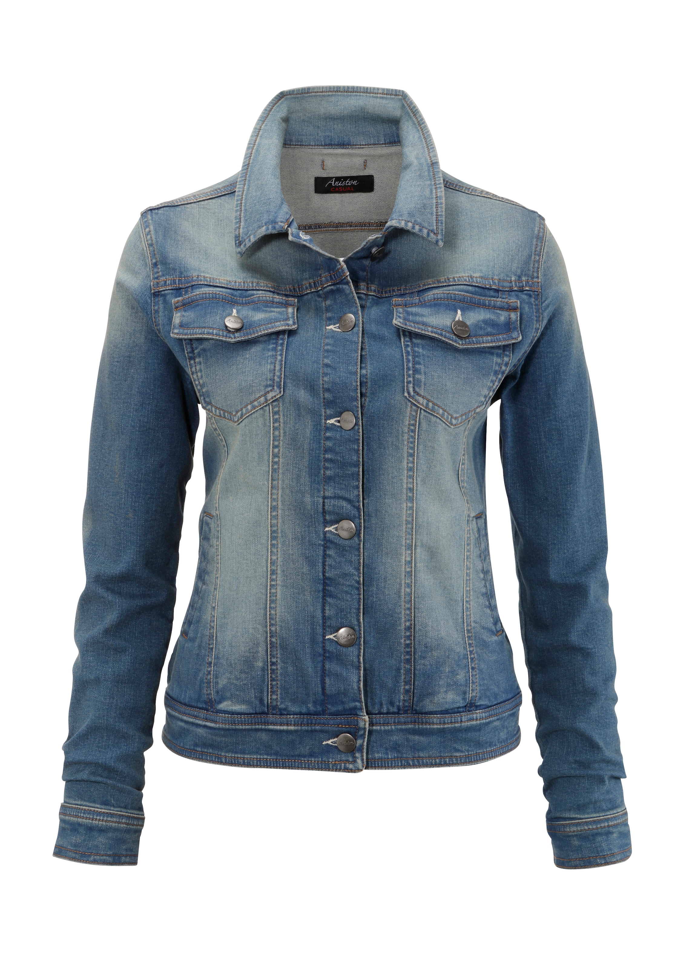 Aniston CASUAL Jeansjacke, auf Used-Waschung in versandkostenfrei