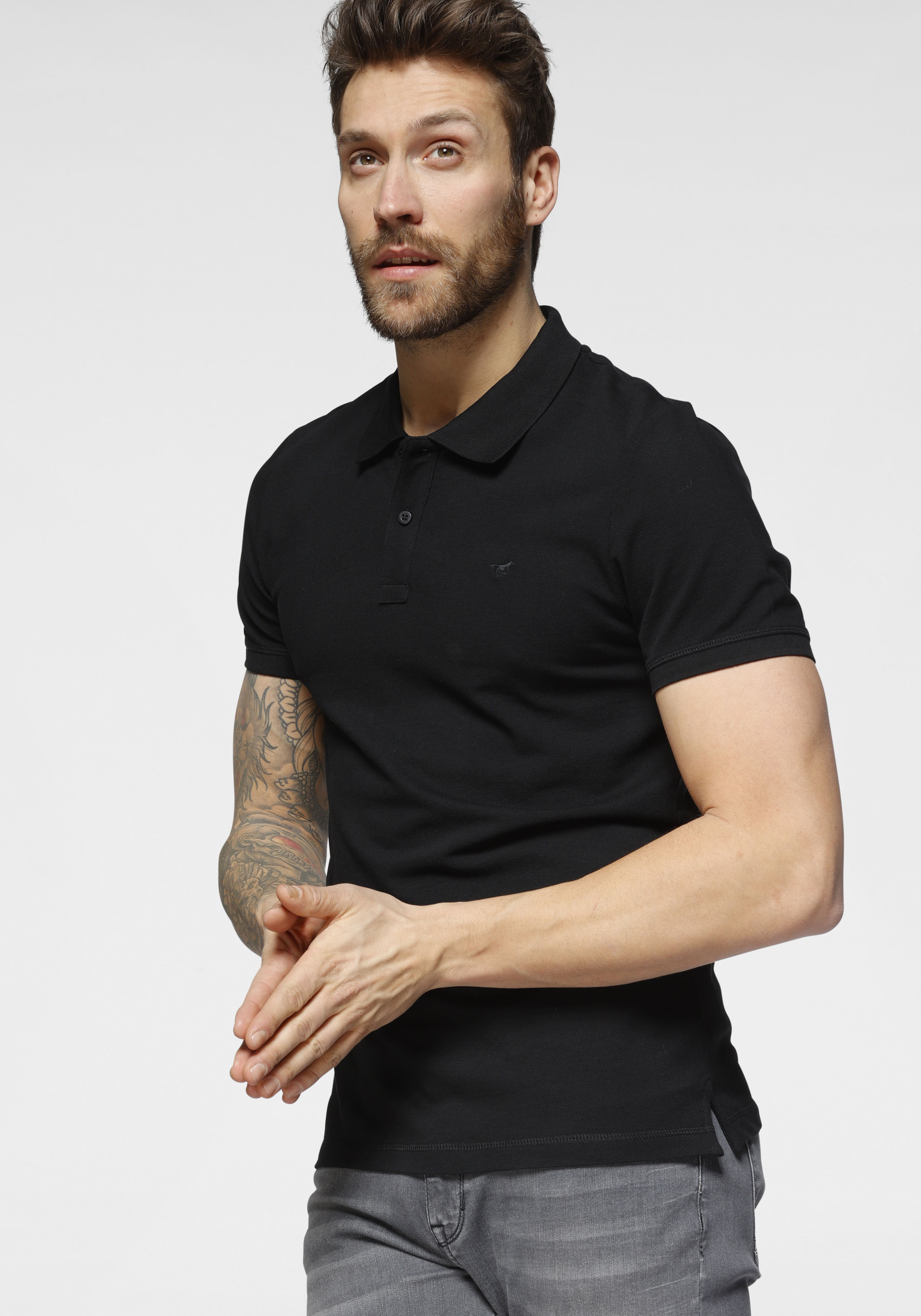 Poloshirt, mit Logostickerei