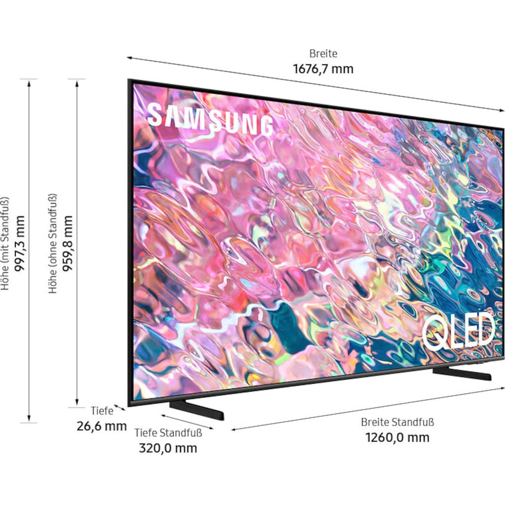 Samsung QLED-Fernseher »75" QLED 4K Q60B (2022)«, 189 cm/75 Zoll, Smart-TV, Quantum Prozessor Lite 4K,Quantum HDR,Supreme UHD Dimming