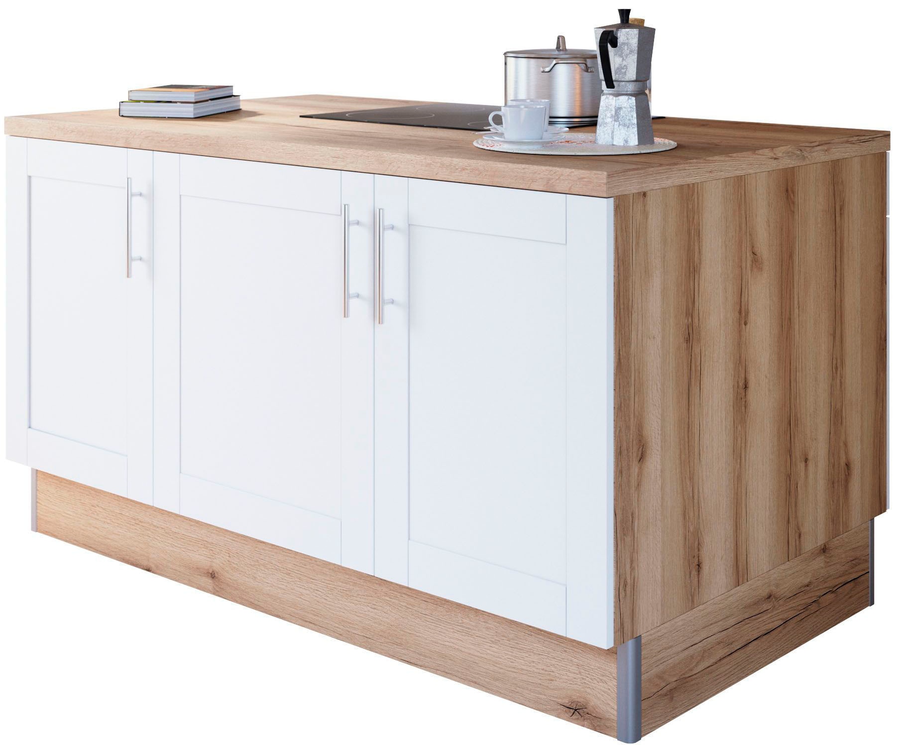 OPTIFIT Kochinsel »Ahus«, Kücheninsel, Breite 160 cm, wahlw. mit E-Gerät, Soft Close Funktion