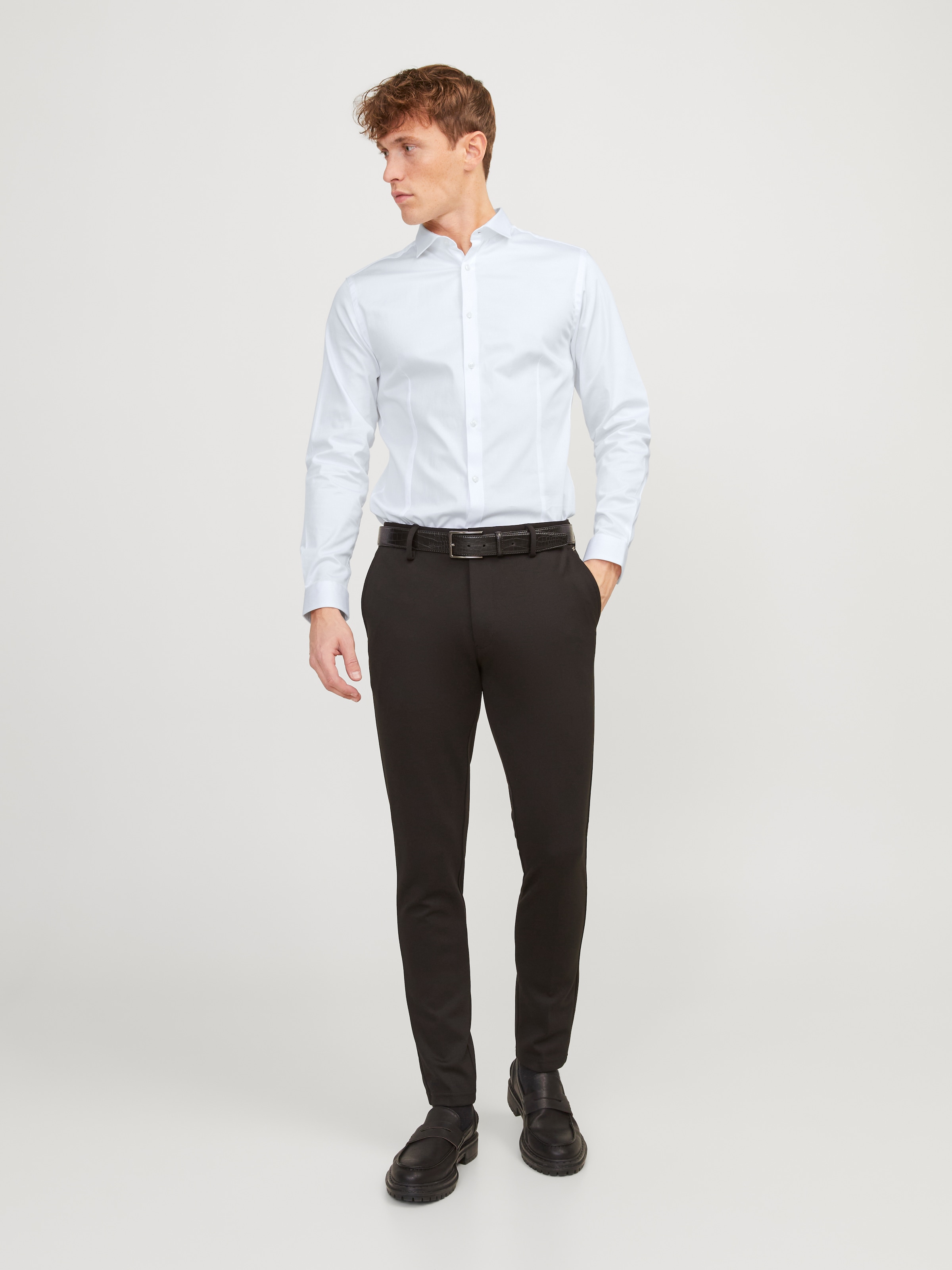 Jack & Jones Chemise d'affaires »JJPRPARMA in Skinny Fit, Stretchanteil und verstellbaren Manschetten« sehr schmal, Web, Baumwollmischung