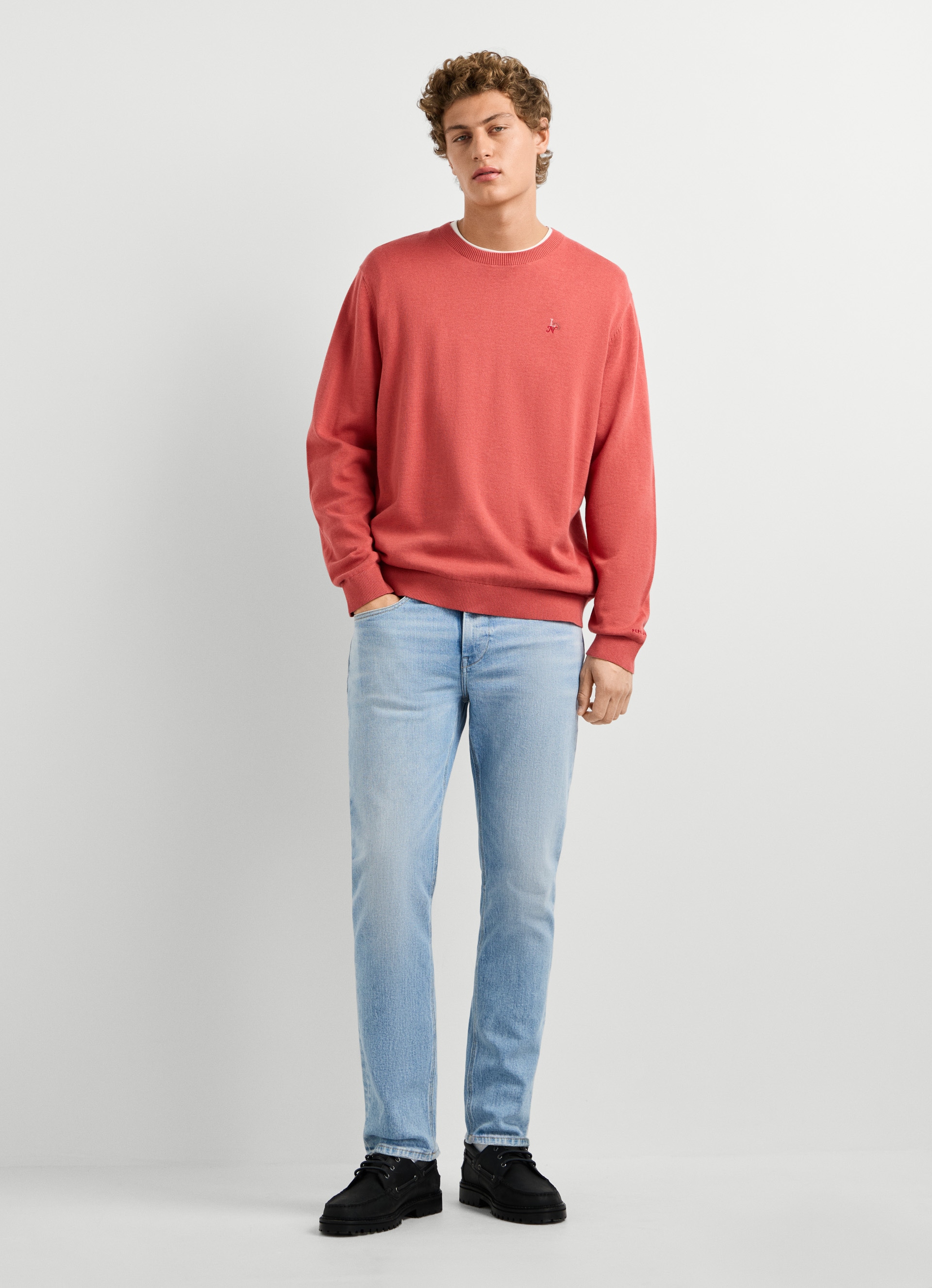 Pepe Jeans Pull à col rond »DANIELS« avec détails brodés, coton