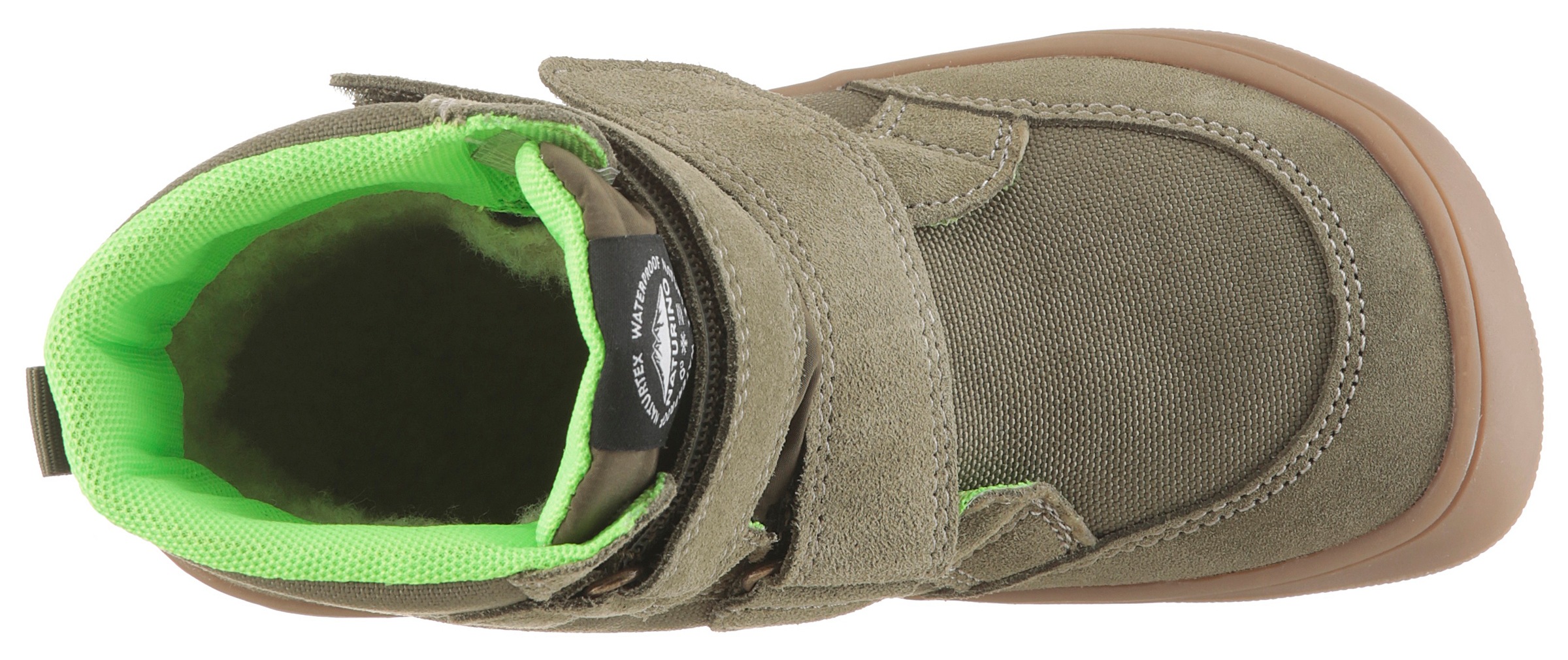 Naturino Bottes d'hiver »BAREFOOT KODDAS VL«  Bottes à scratch avec doublure en laine, gabarit de taille à télécharger