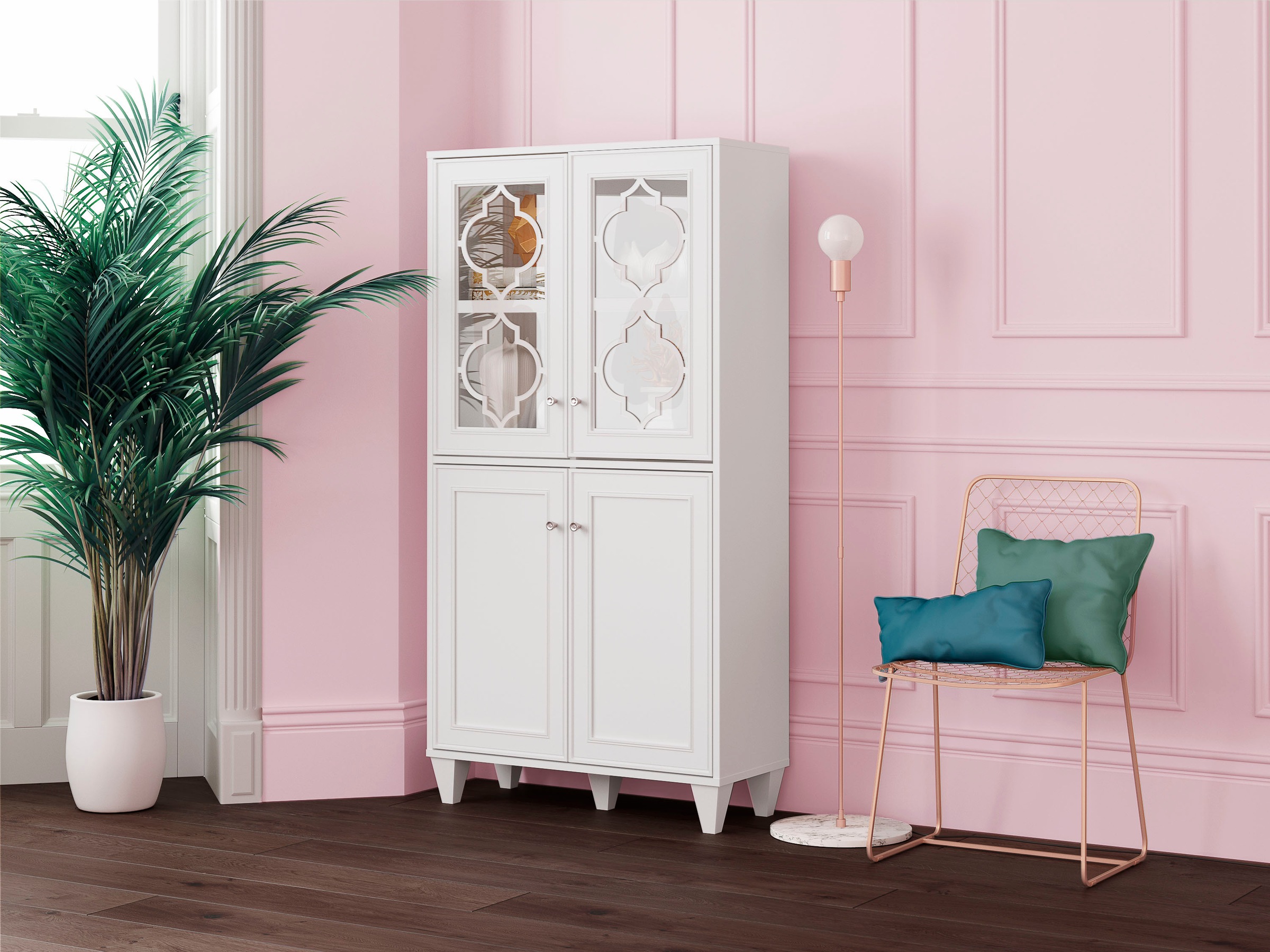 Image of Leonique Highboard »Jessica«, mit Spiegelfront und schön ausgefrästen Profilen bei Ackermann Versand Schweiz