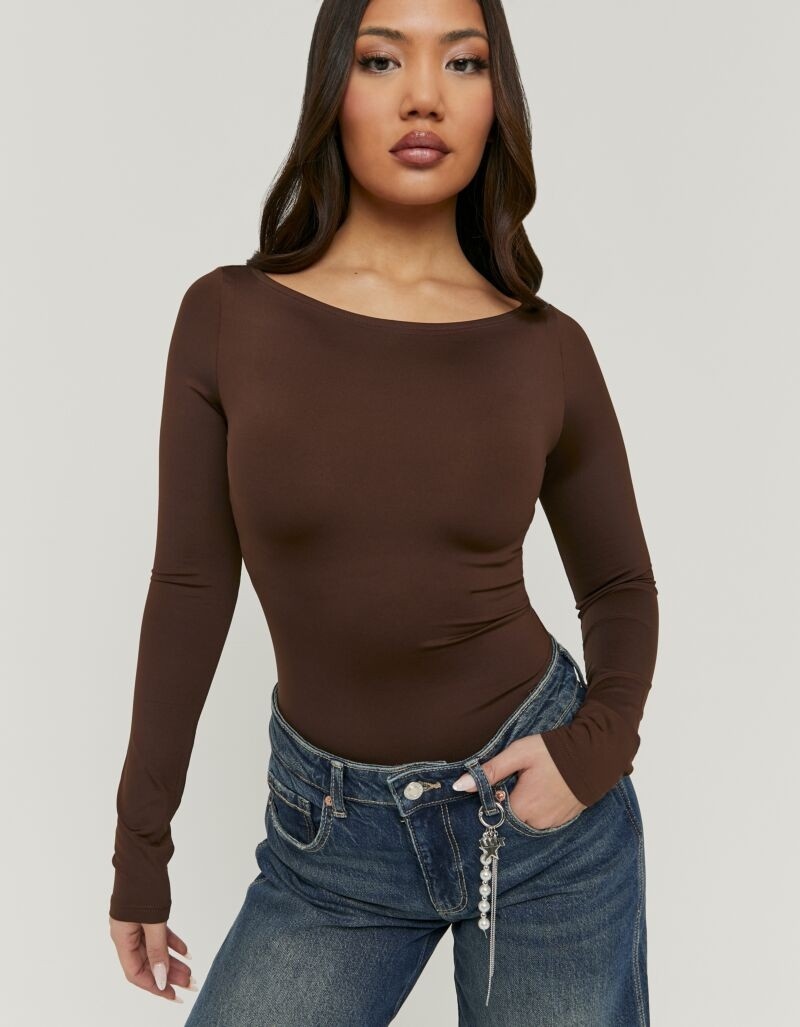 Tally Weijl Body à manches longues »SBOPABOTIC« Materialmix, figurbetont