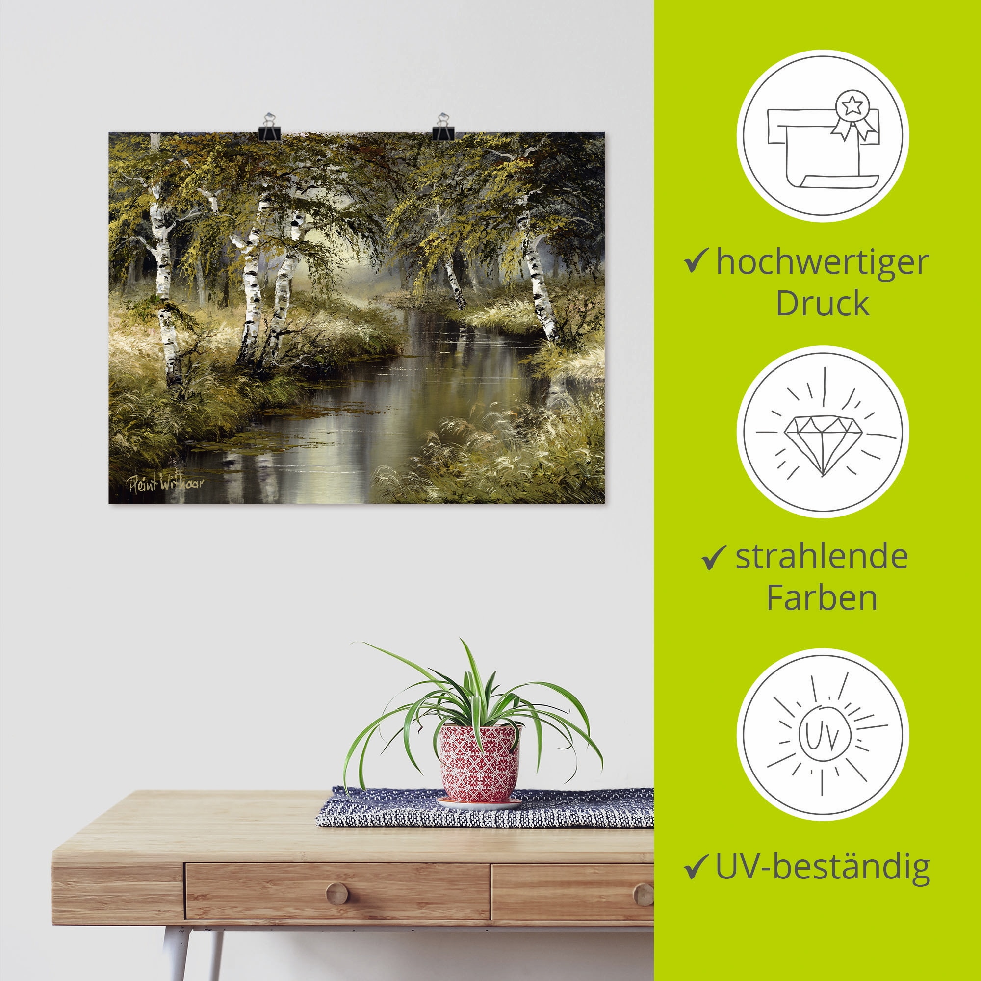 Artland Wandbild »Kanal tief im Wald« Wald 1 Stk. tlg. als Leinwandbild, Poster in verschied. Grössen