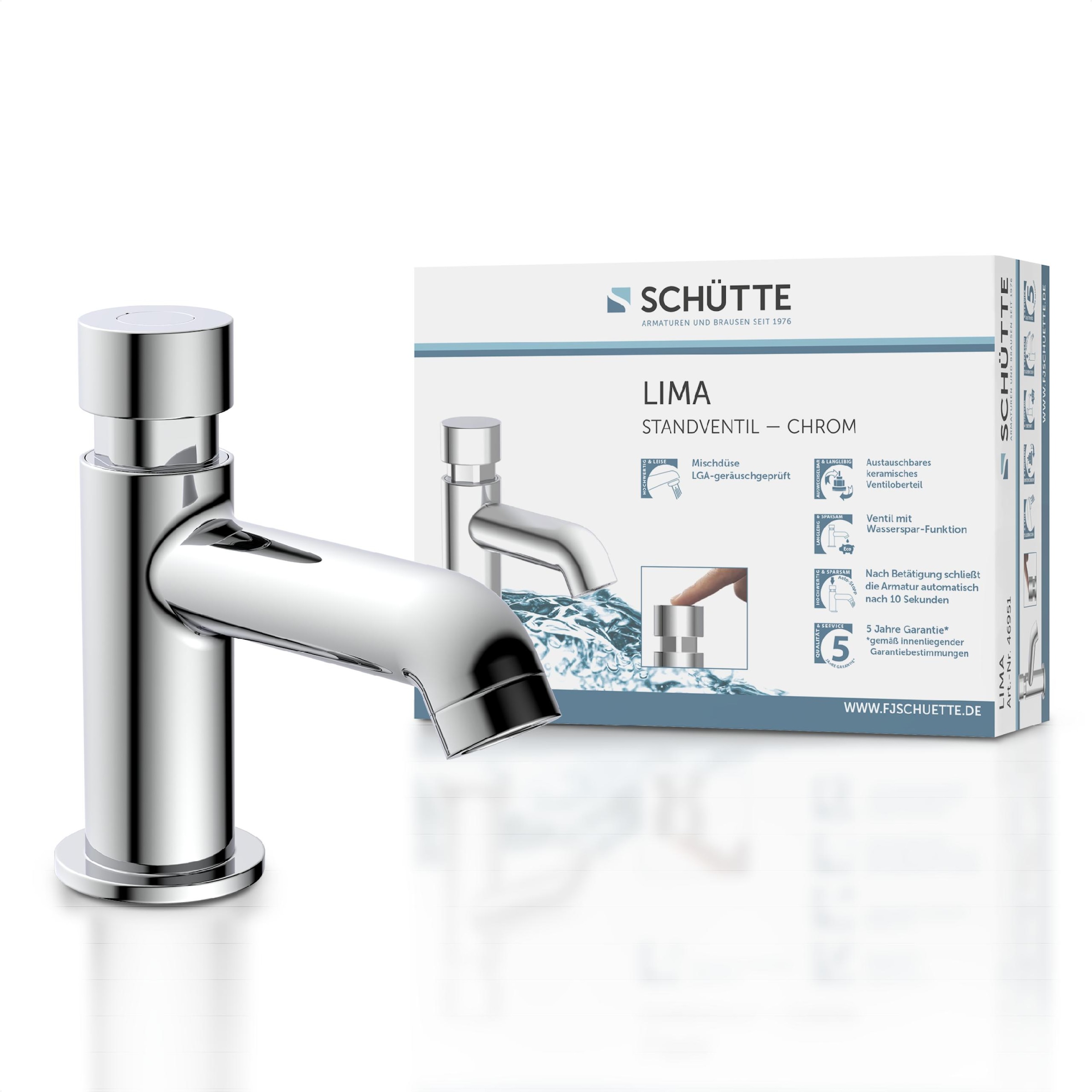 Image of Schütte Waschtischarmatur "LIMA" - Kaltwasserarmatur aus Messing