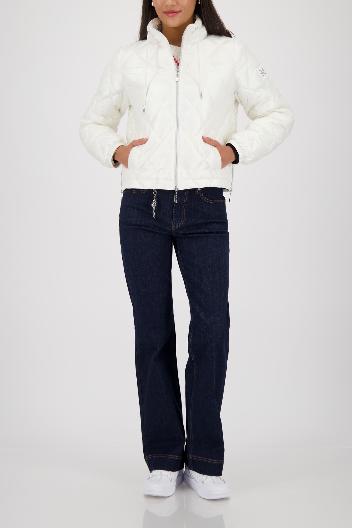 Monari Steppjacke Stehkragen, Regular Fit, Seitenschlitze mit Reissverschluss