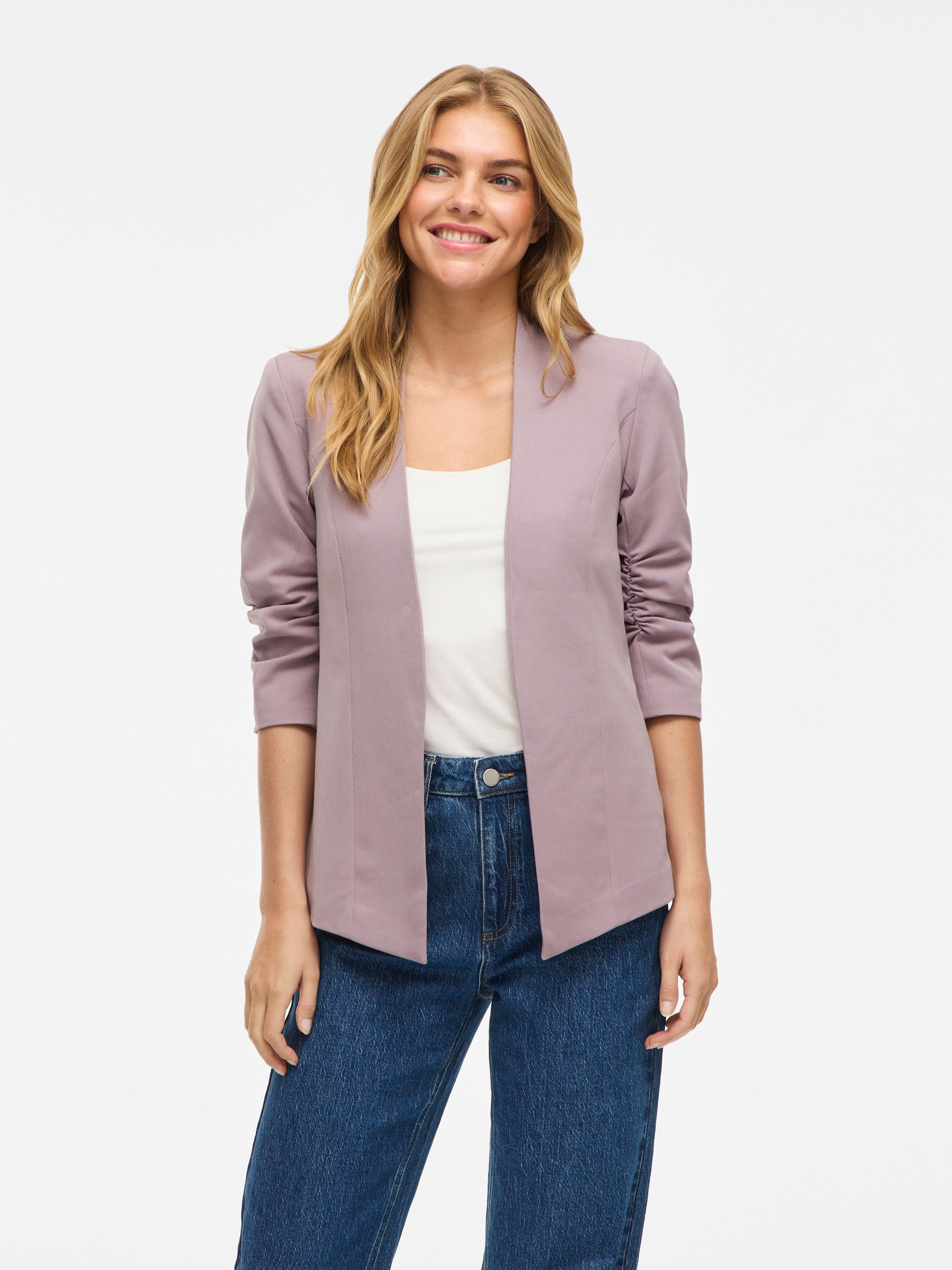 Image of Vila Kurzblazer "VIHER NEW 3/4 BLAZER -NOOS" Materialmix, regular fit