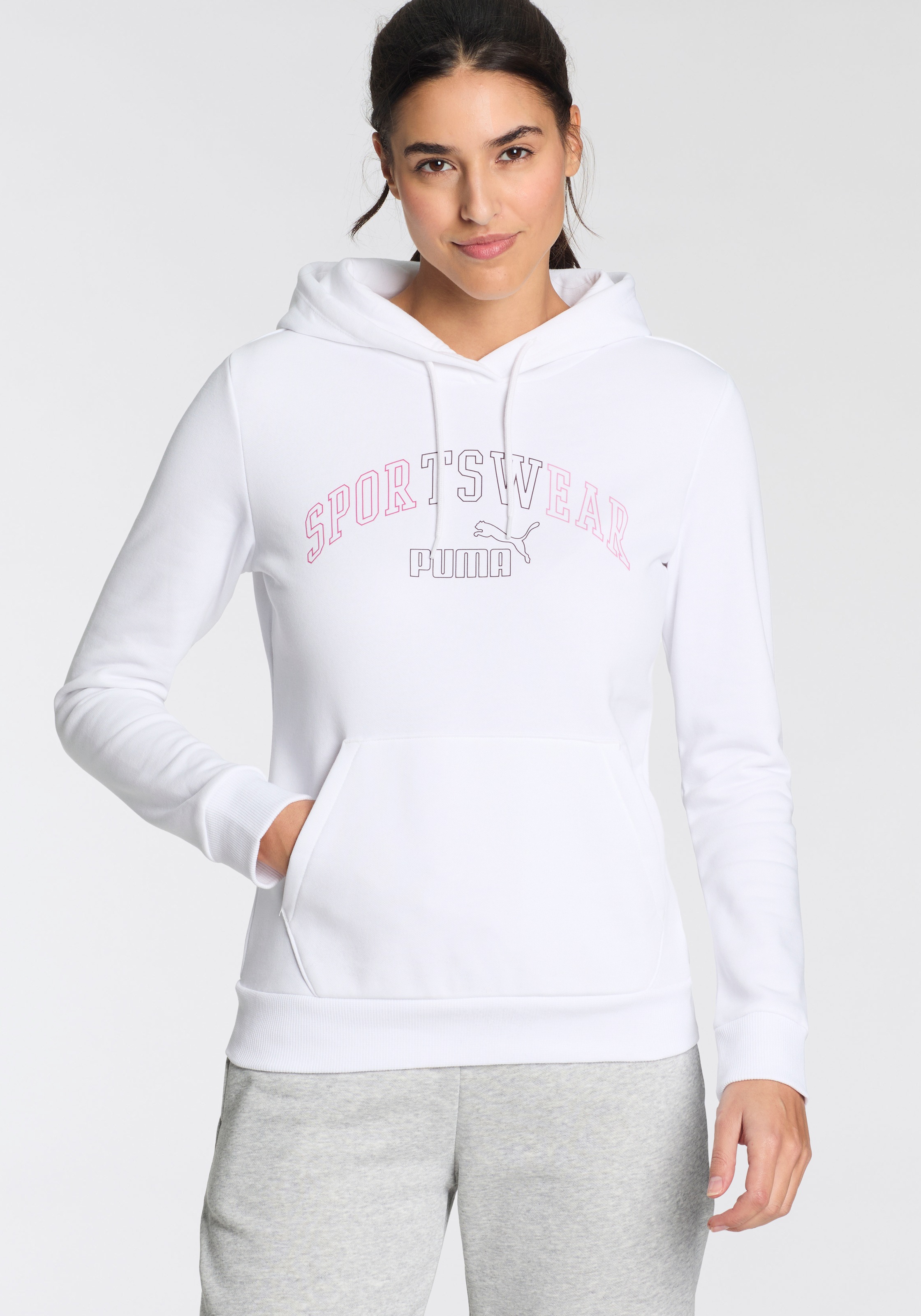 Image of PUMA Kapuzensweatshirt "ESS+ LOGO LAB HOODIE FL", Oversized Fit, mit Kängurutasche, mit verstellbarer Kapuze