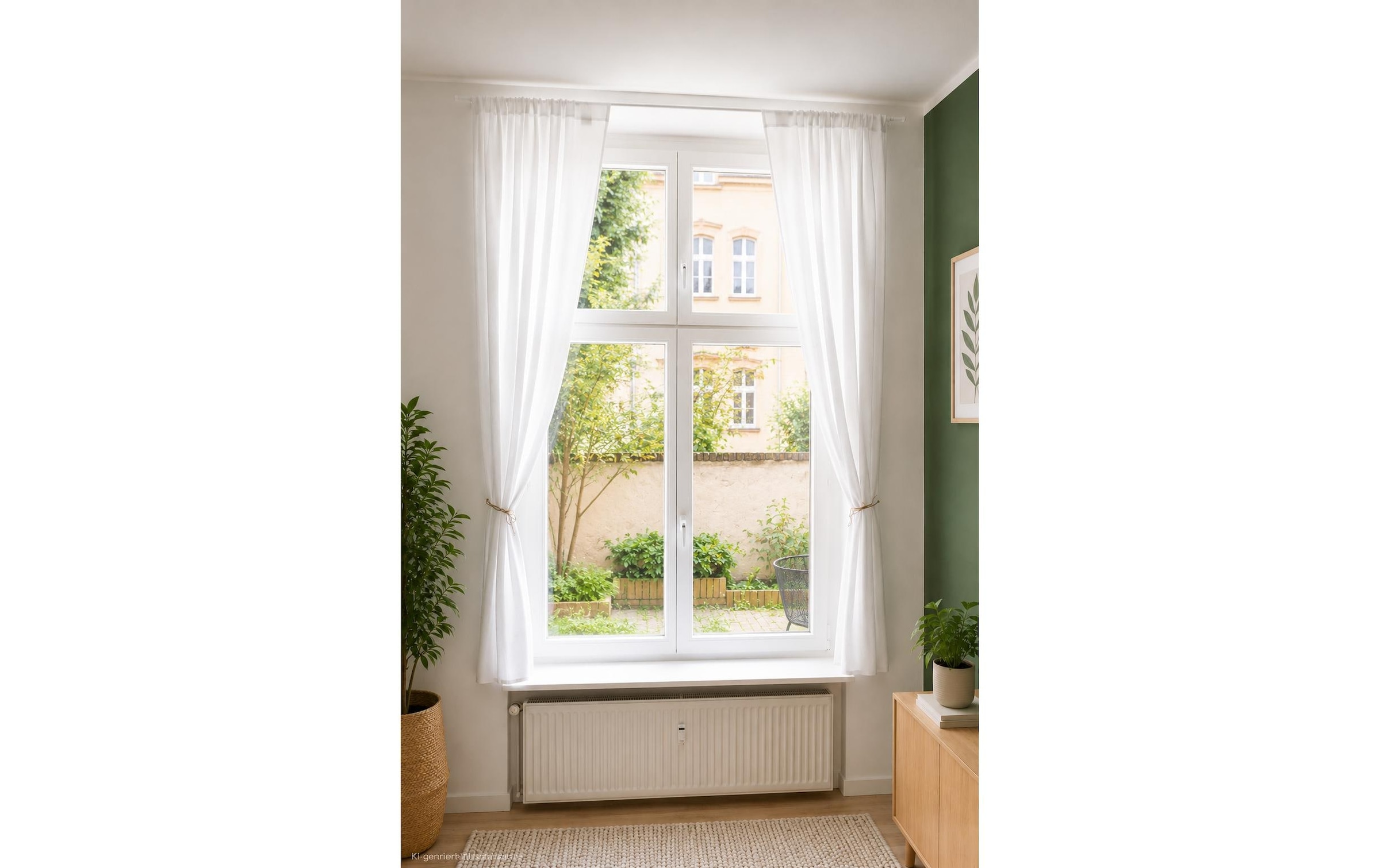 Urbanara Rideau »2er-Set Musselin Trofa 135 cm x 320 cm« Ruban plissé 2 cuis tlg.