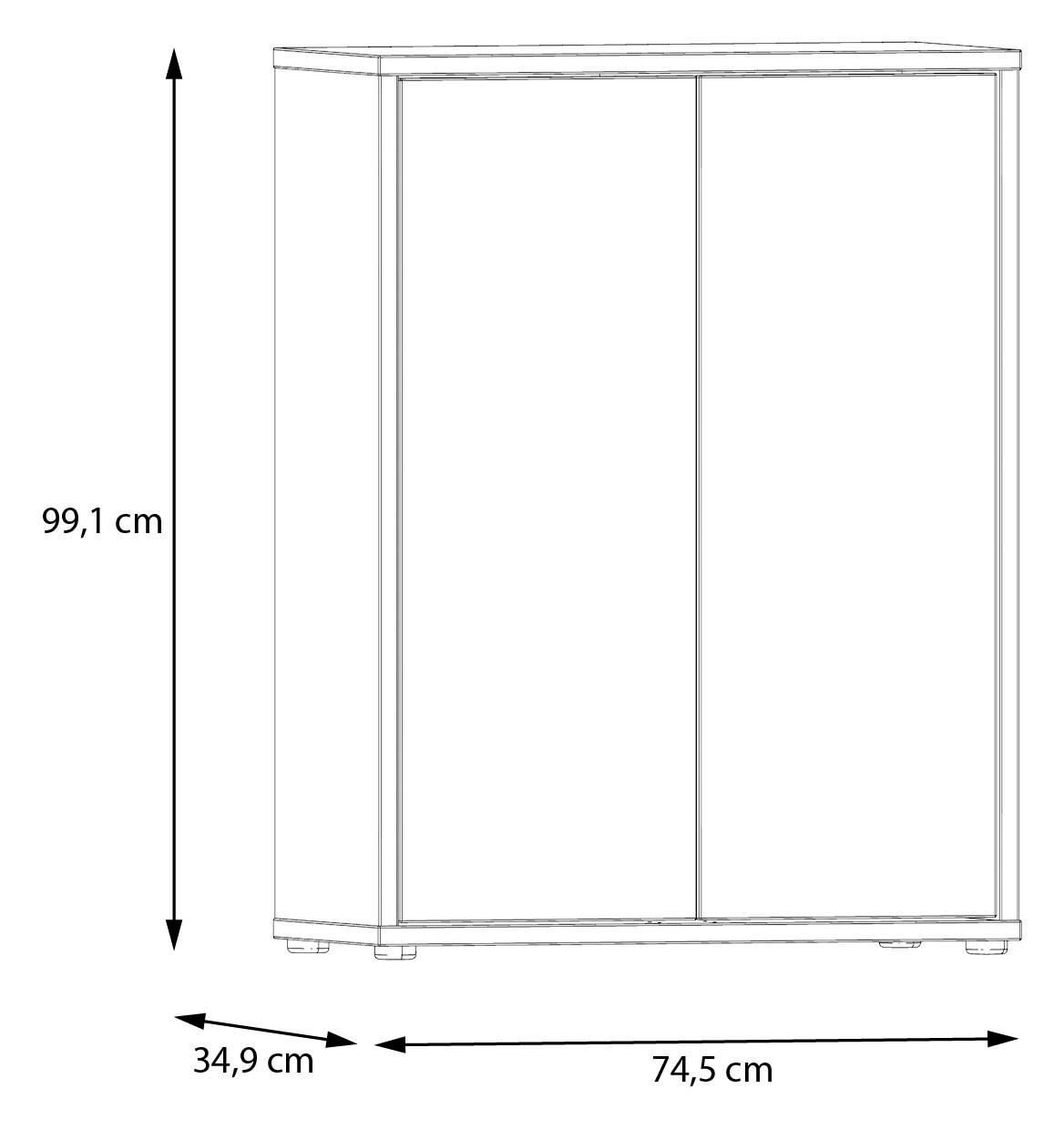 FORTE Armoire à chaussures »Alice Springs, Schuhschrank, Platz für 15 Paar Schuhe, 2 Türen« L/H/P 74,5/99,1/34,9 cm,  Armoire de rangement, armoire polyvalente, façade sans poignée, push to open