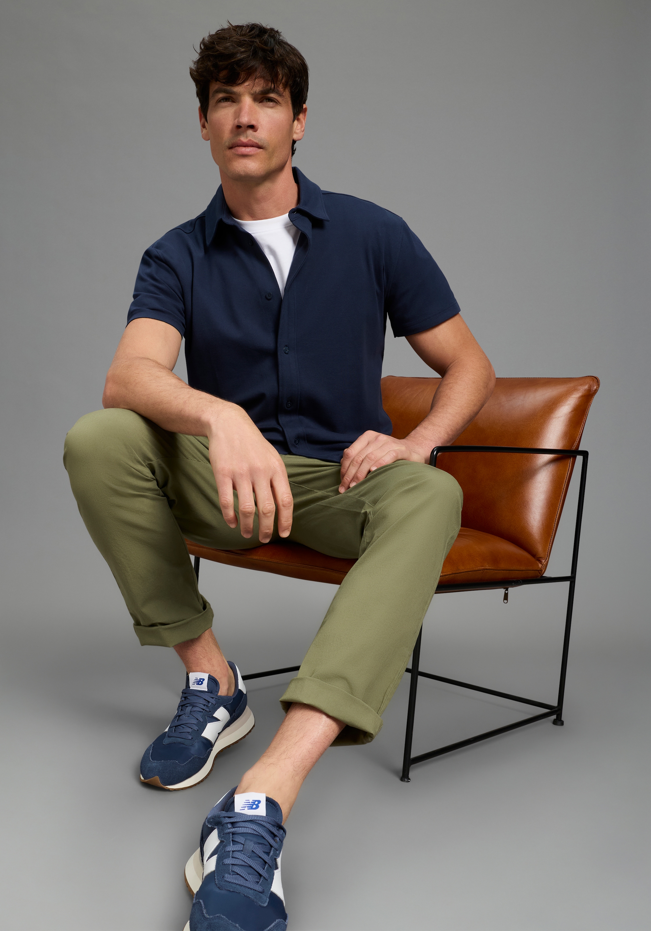 Bruno Banani Kurzarmhemd »Jersey« Kurzarm, für verschiedene Anlässe, aus Baumwolle und Elasthan