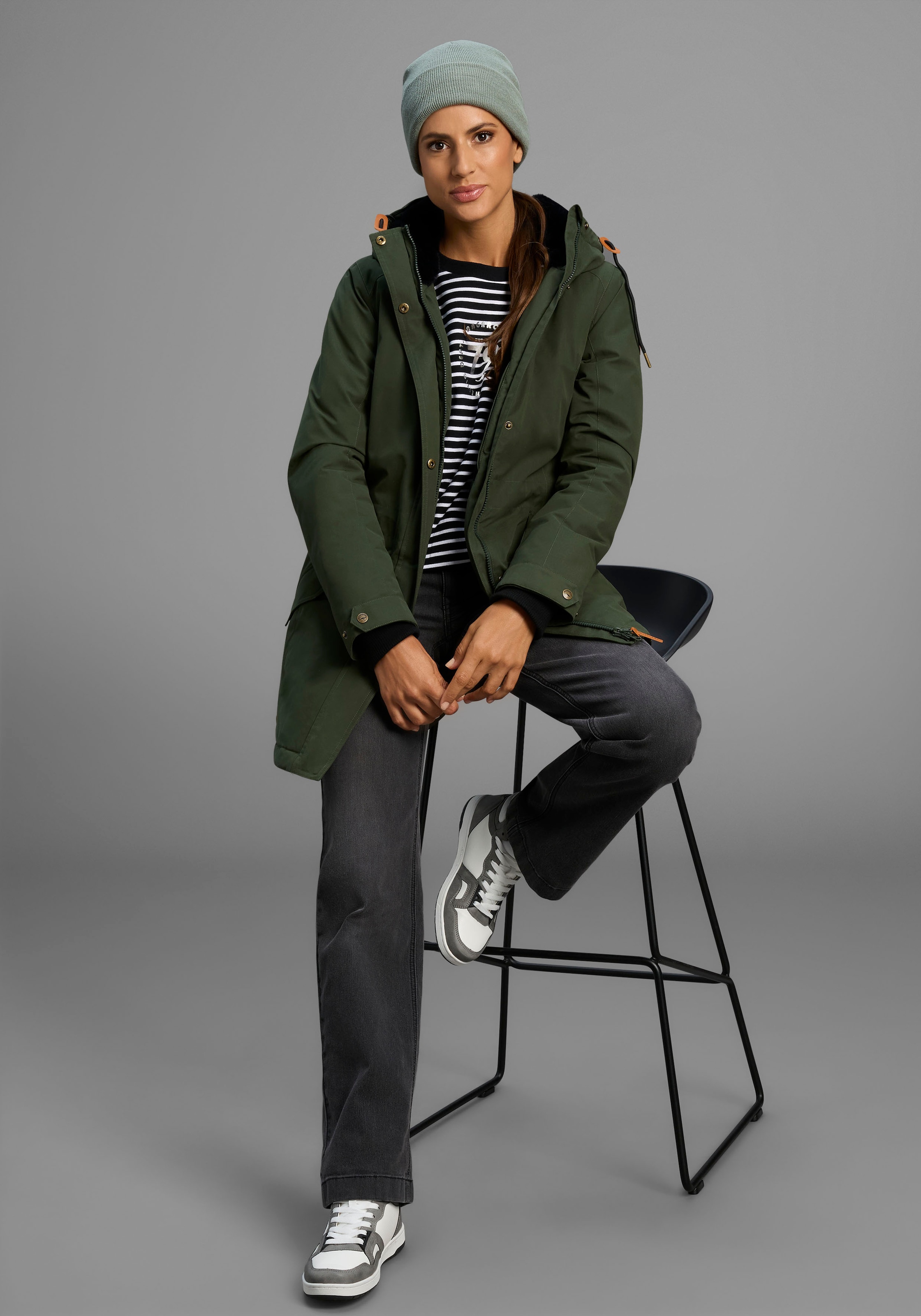 KangaROOS Parka mit Teddy Fellimitat gefüttert, Winterjacke