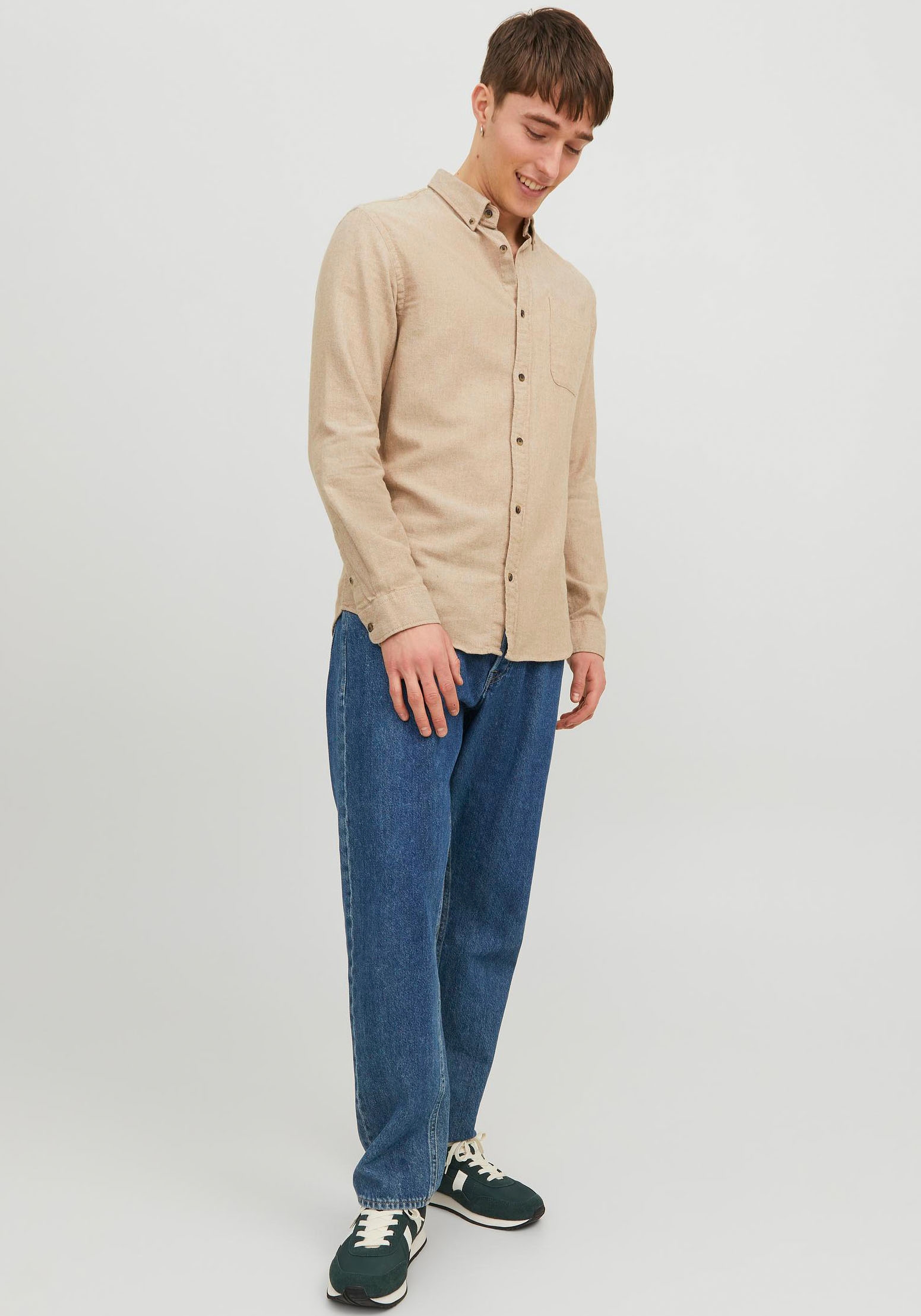 Jack & Jones Langarmhemd »JJECLASSIC MELANGE SHIRT LS SN«