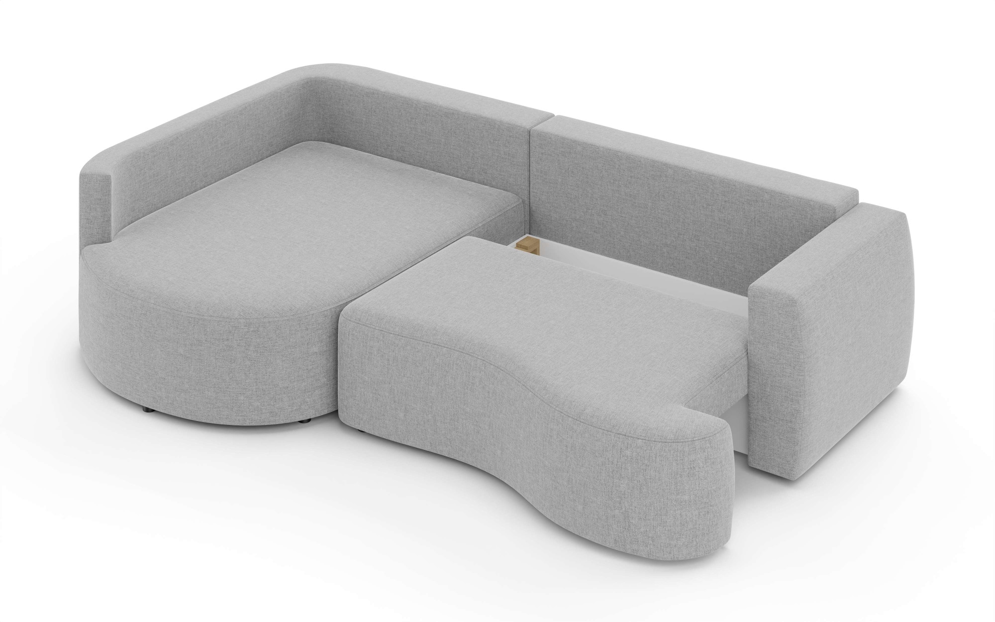 INOSIGN Ecksofa »Kahekili, Schlafsofa mit Bettkasten, Masse B/T/H: 255/181/90/ cm«, L-Form mit Wellenunterfederung, 7 Rückenkissen und 2 Zierkissen