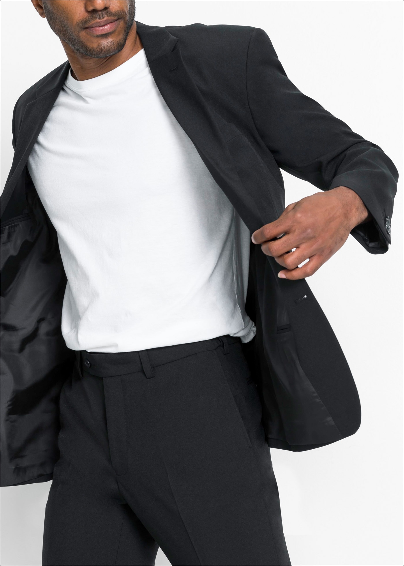 bonprix Costume »Anzug (2-tlg. Set), Regular Fit« Set, 2 tlg. coupe régulière Regular Fit, pflegeleichtes Material, zweiteiliges Set
