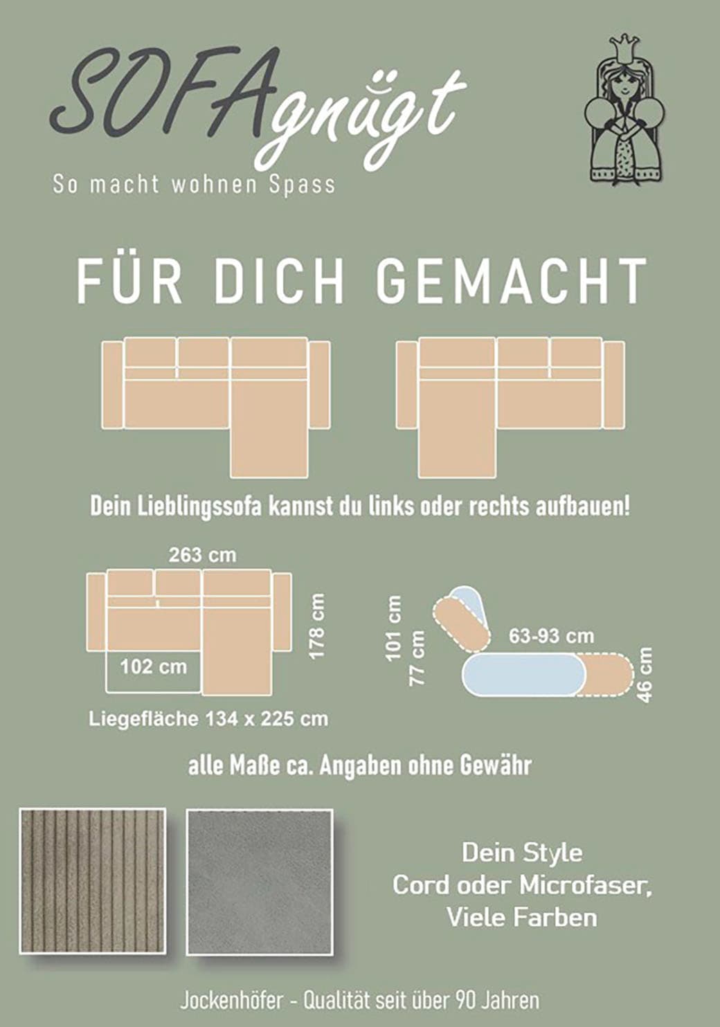 Jockenhöfer Gruppe Canapé d'angle »Cremona L-Form, B: 263 cm, mit 30 cm elektr. Sitztiefenverstellung« capacité de charge 140kg par siège, réglage de l'appuie-tête & prise USB