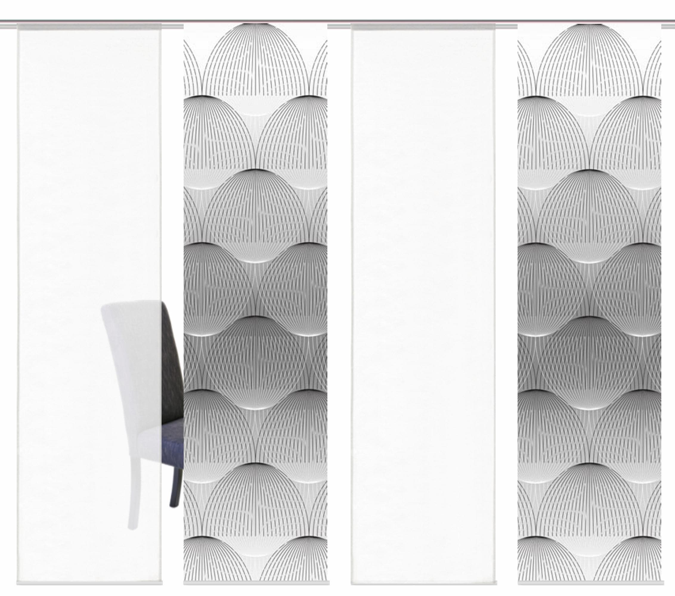 HOME WOHNIDEEN Schiebegardine »BENARIS« Klettband 4 Stk. tlg. HxB: 245x60, inkl. Befestigungszubehör