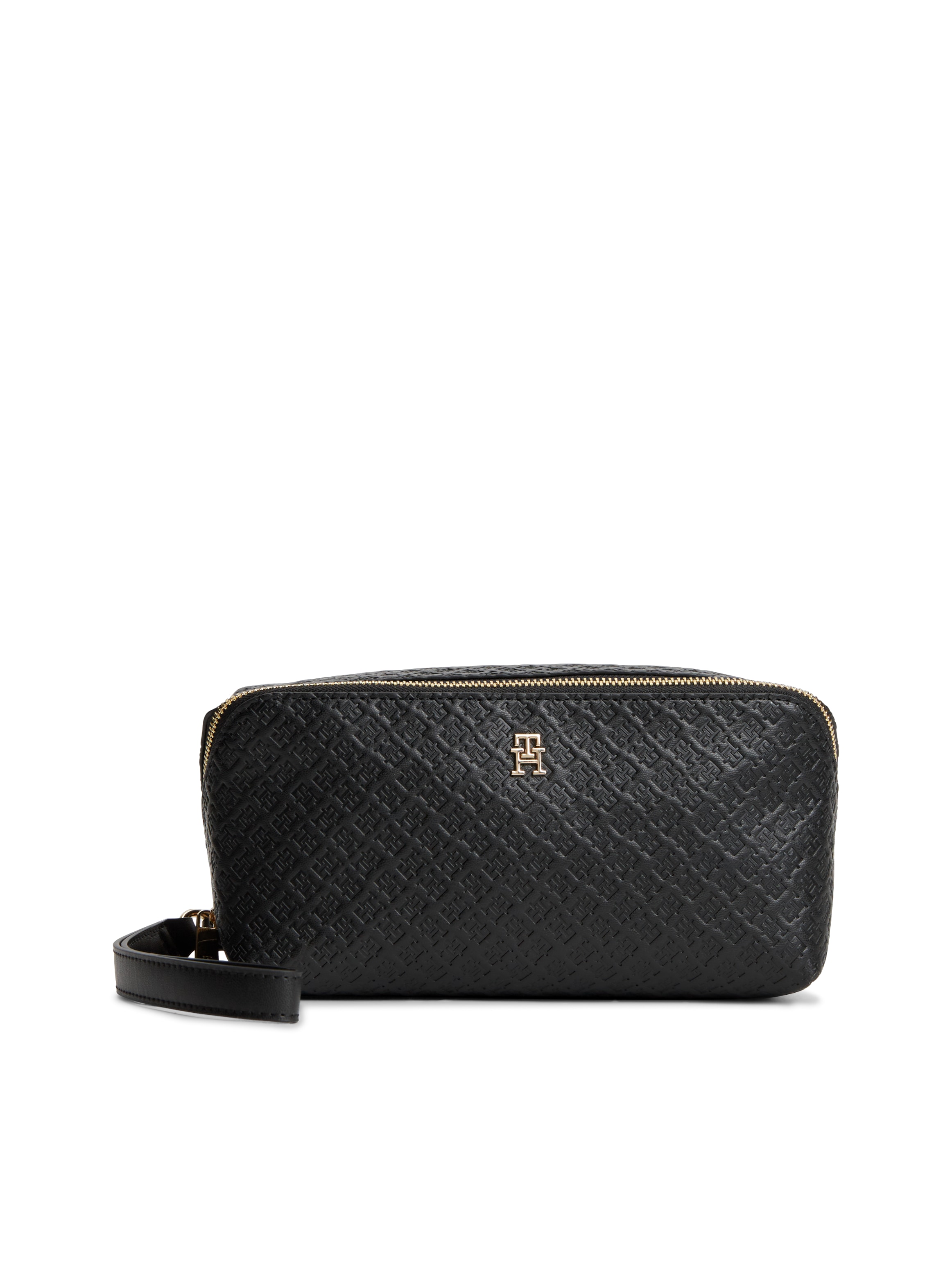 Image of Tommy Hilfiger Kulturbeutel "TH ICON DOUBLE WASHBAG MONO" Unisex Waschbeutel, Kosmetiktasche mit Allover-Logoprägung