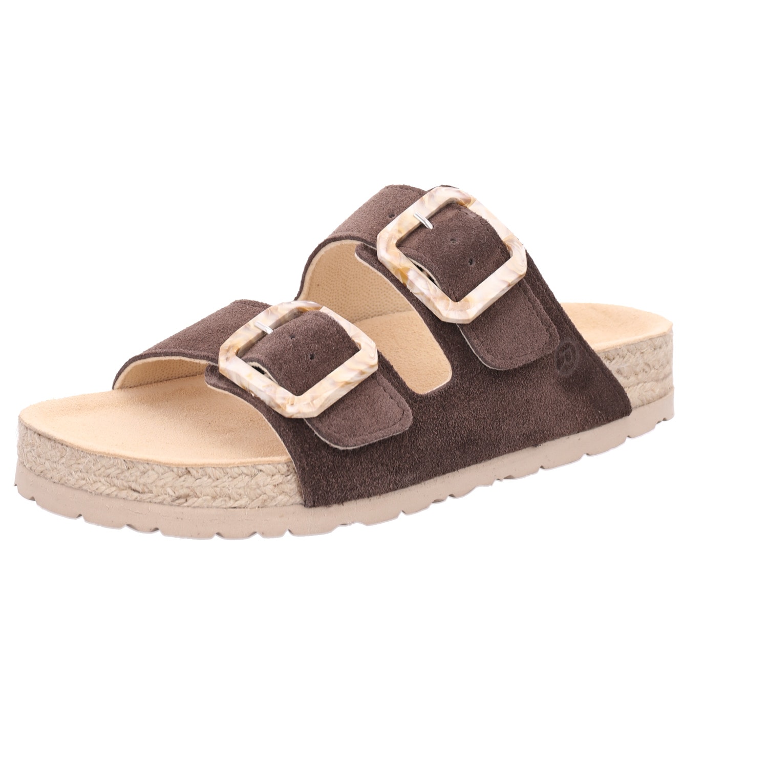 Image of Rohde Pantolette "MATERA" Strandschuh, Urlaubsschuh, Sommerschuh mit Bast Plateau