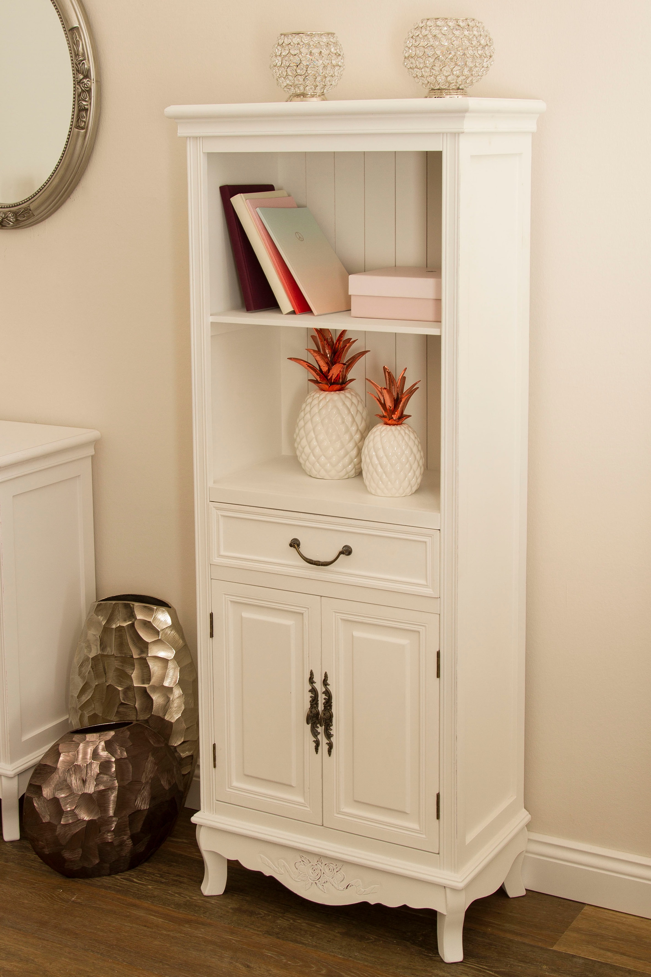 Image of my Flair Kommode »Elegance«, Kommode, mit Rosenmotiven verziert im Landhausstyle, geschwungene Formen, Schubladen Türen und Ablagefach vorhanden bei Ackermann Versand Schweiz