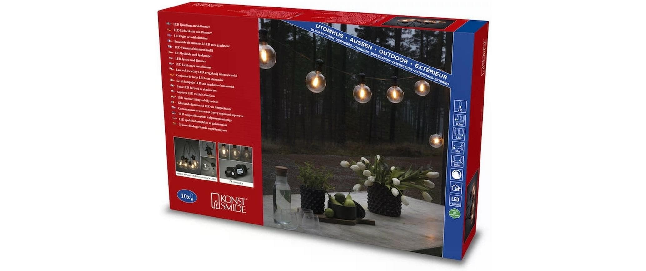 KONSTSMIDE Lichterkette »Globe 10 LEDs Transparent«, 10 St.-flammig