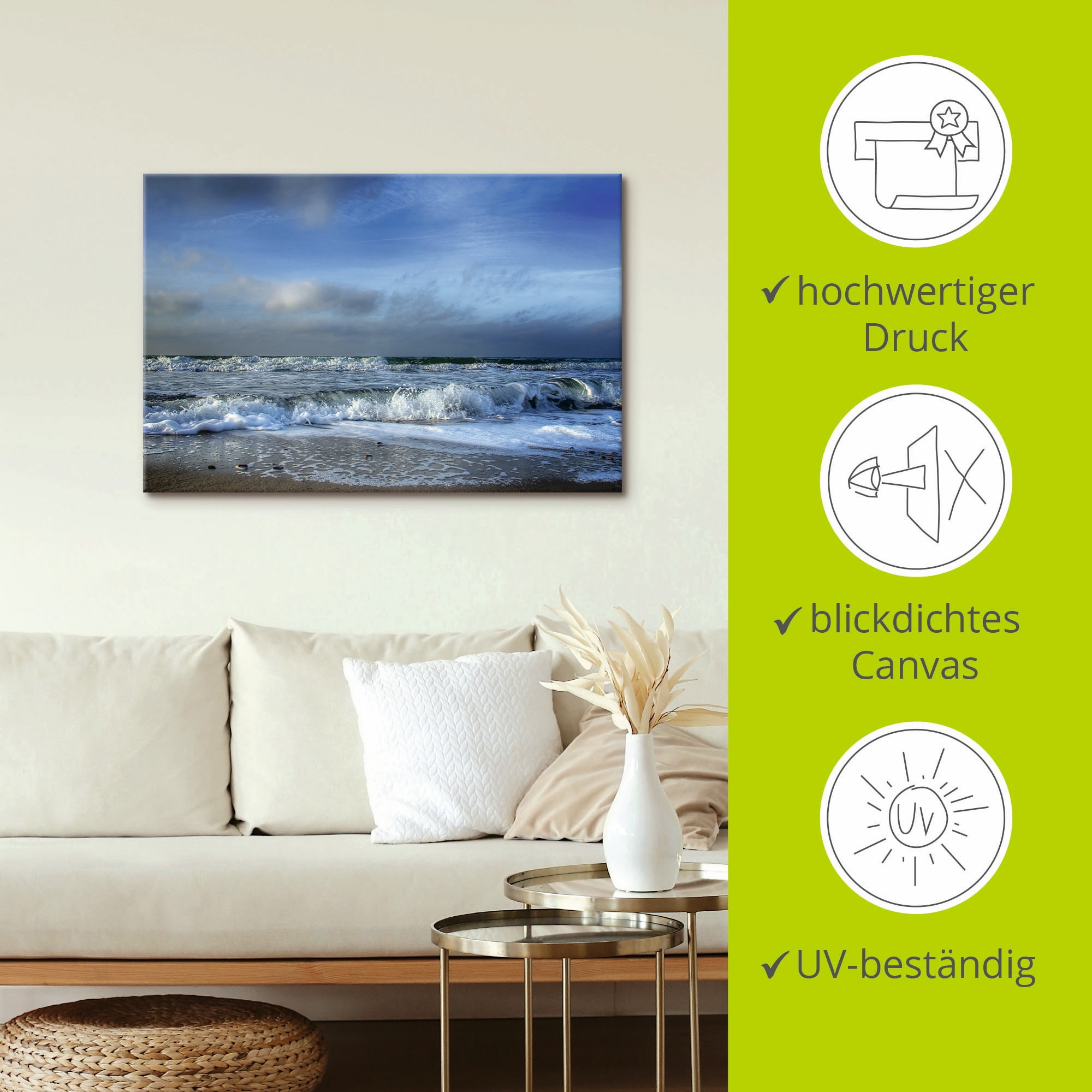 Artland Wandbild »Ostsee«, Strand, (1 St.), als Leinwandbild, Poster in verschied. Grössen