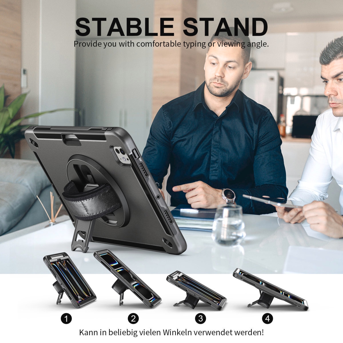 4smarts Tablet-Hülle »Rugged Case GRIP für Apple iPad Pro 11 (M4, 2024)«, Backcover, Schutzhülle, Handyschutzhülle, Case, Schutzcase, stossfest