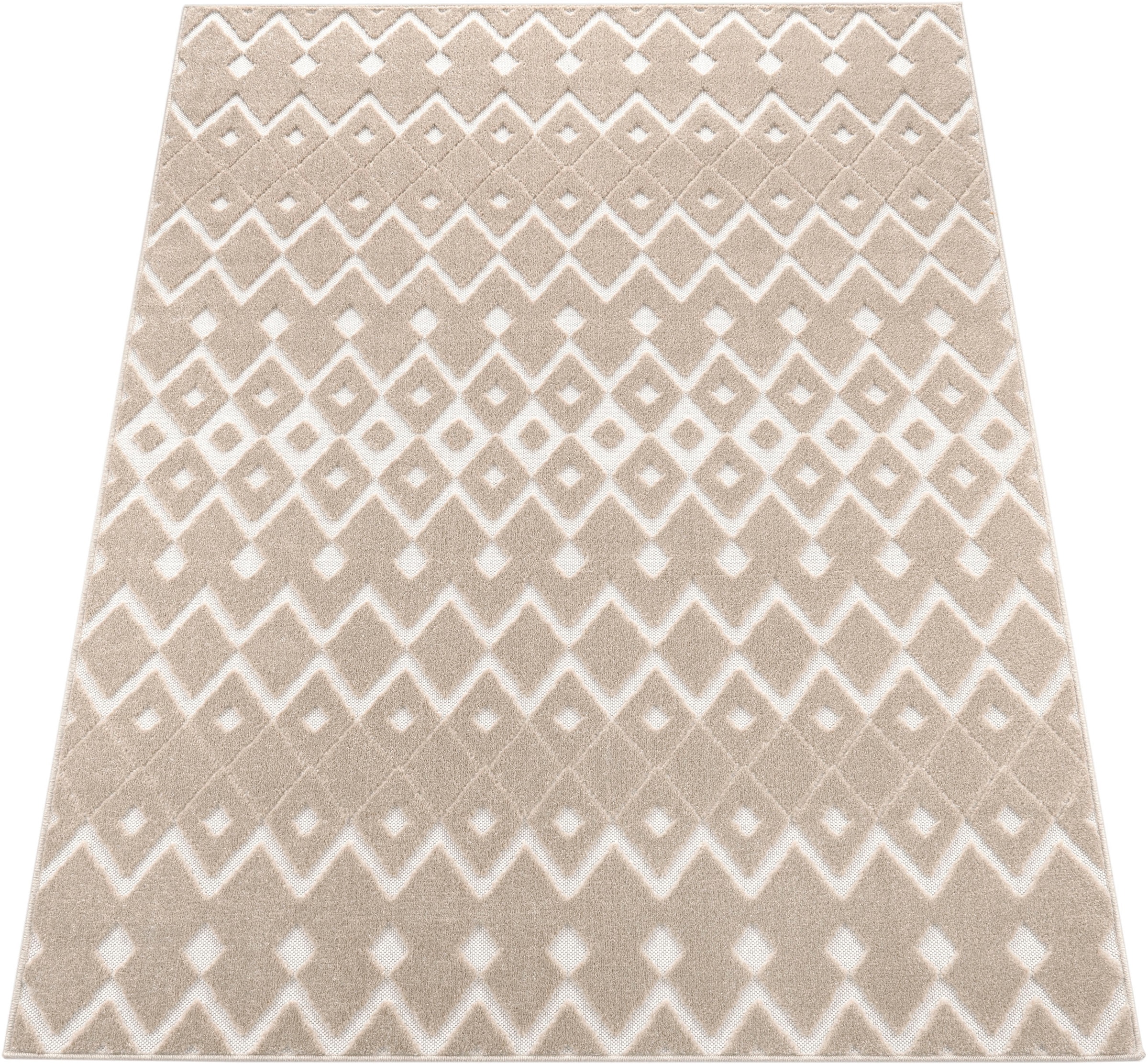 Paco Home Teppich »Stilo 868«, rechteckig, Hoch-Tief Effekt, Rauten, auch  als Läufer, In- und Outdoor geeignet günstig kaufen | Kurzflor-Teppiche