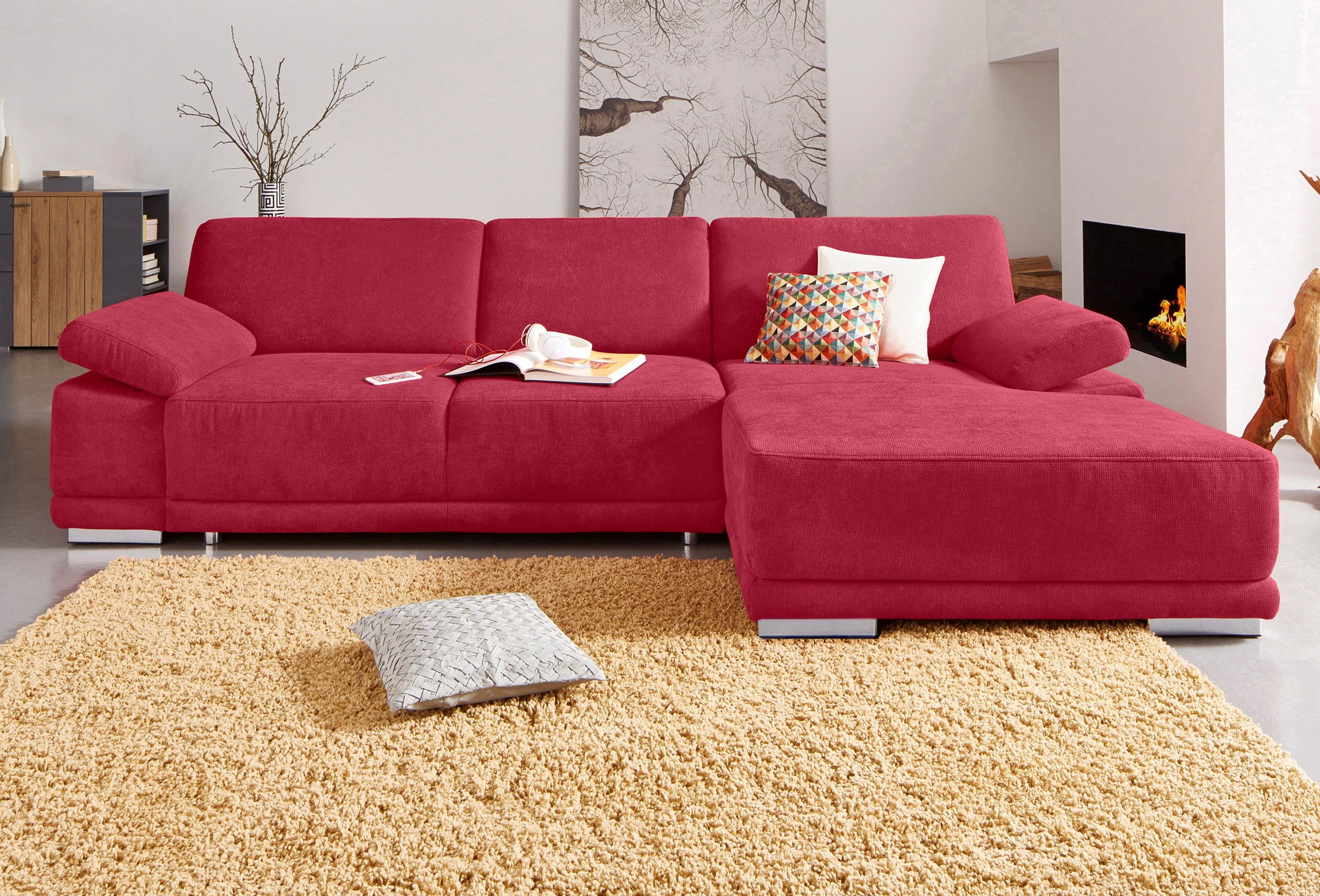 sit&more Ecksofa »Coria L-Form«, mit XL-Recamiere, wahlweise mit Bettfunktion