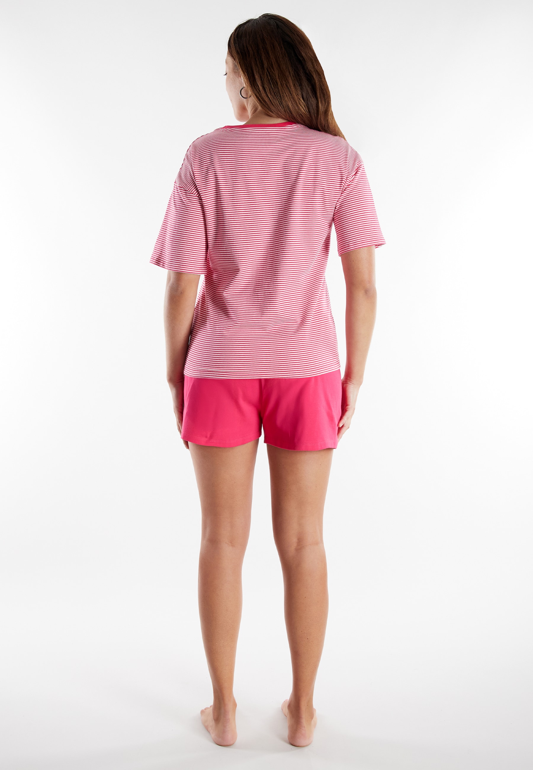 TOM TAILOR Shorty kurz, Halbarm, Rundhalsausschnitt, Baumwollmix