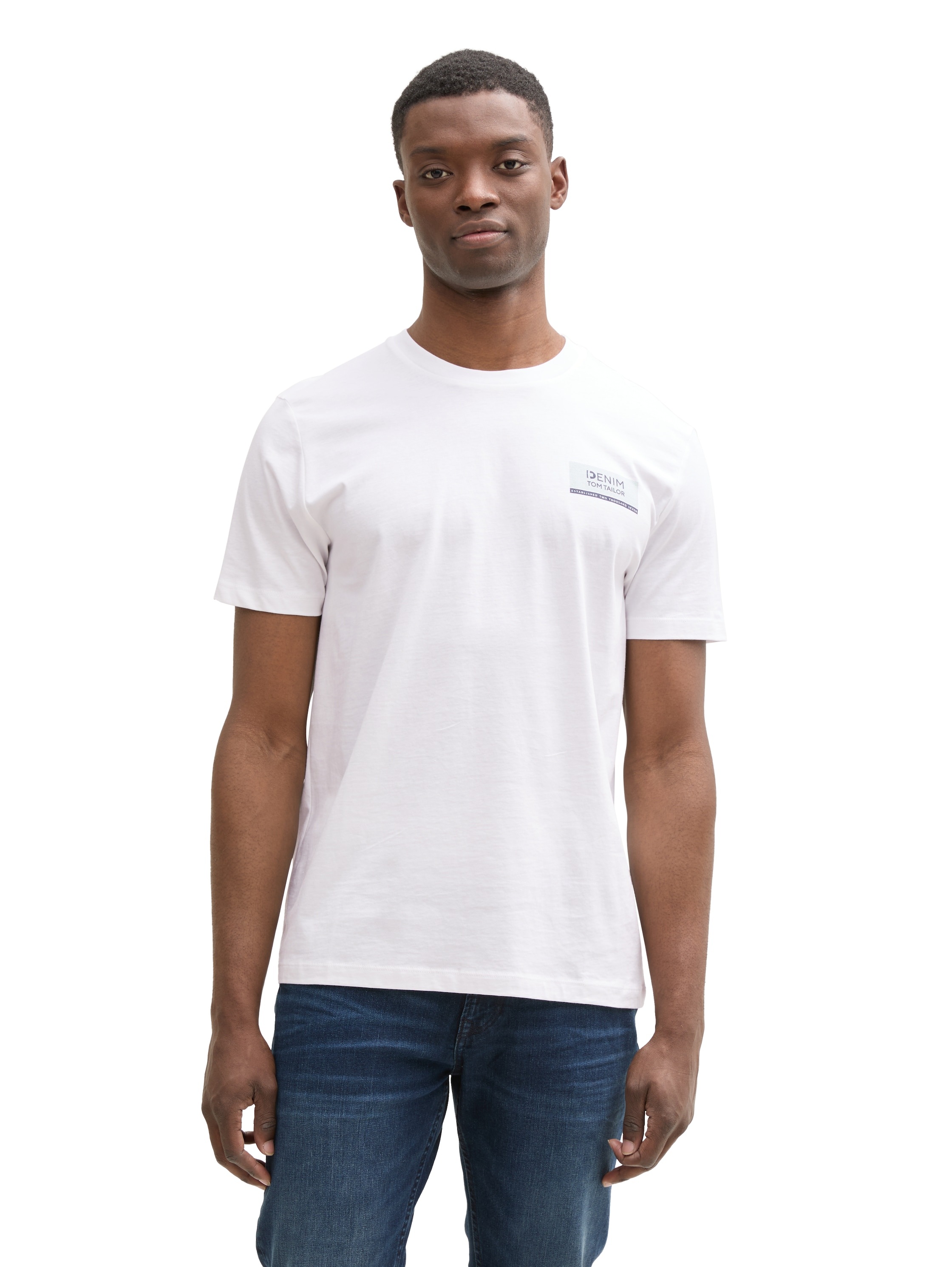 Image of TOM TAILOR Denim Rundhalsshirt mit verschiedenen Logo Prints