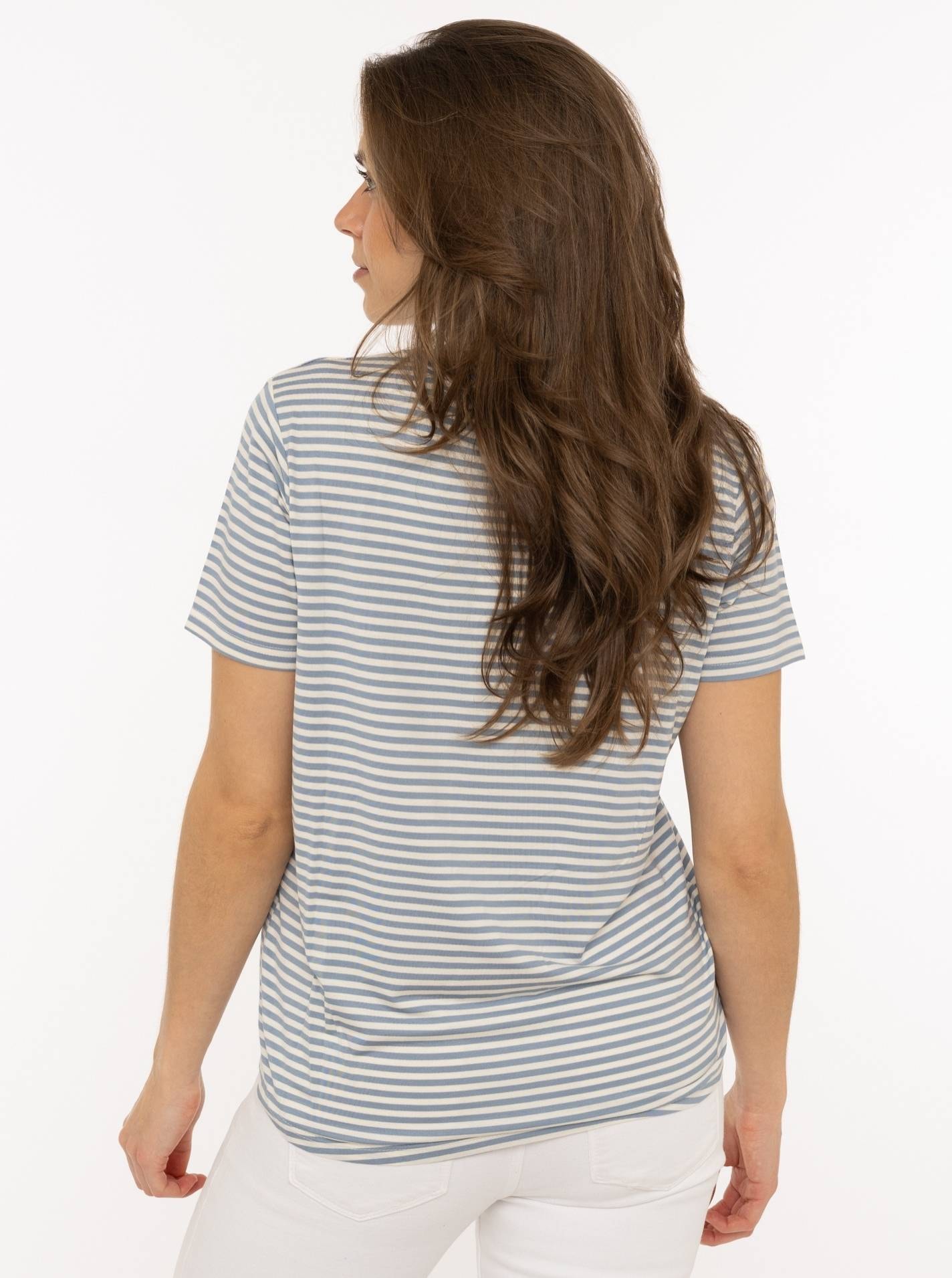 Zwillingsherz T-shirt »"Anker Moin"« rayé, inscription brodée, maritime, col rond