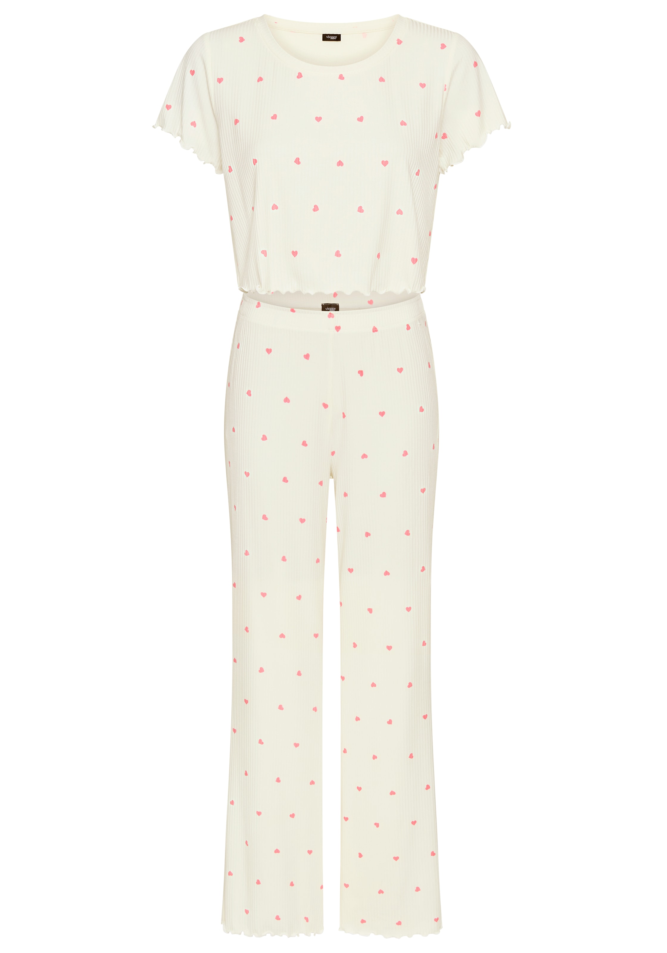 Image of Vivance Dreams Pyjama Set, 2 tlg. mit süssem Herzchendruck