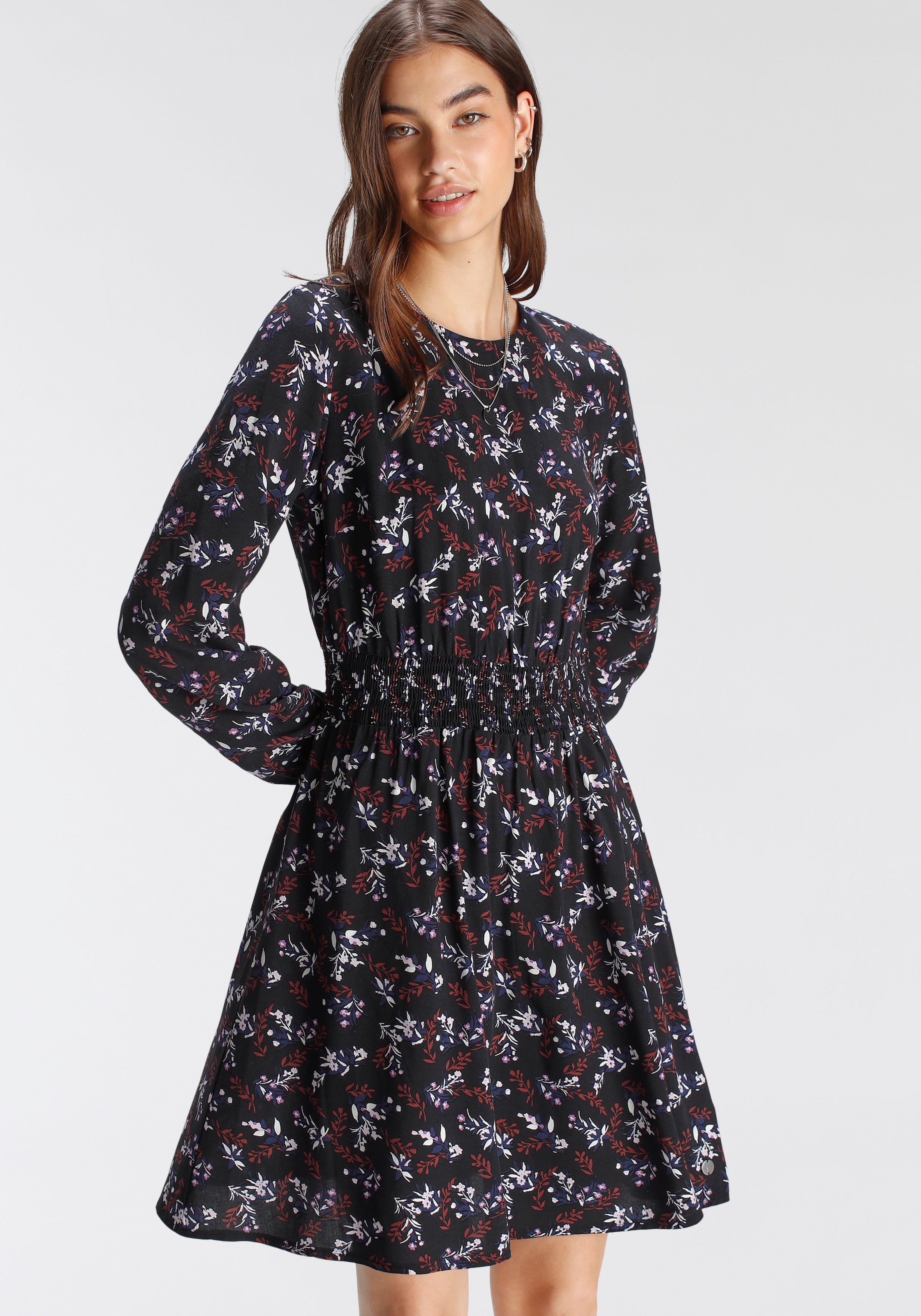 ♕ Tamaris Minikleid, mit elegantem Blumenprint versandkostenfrei bestellen | Kleider