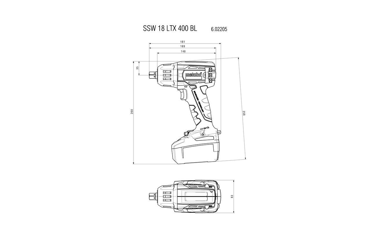 metabo Akku-Schlagbohrschrauber »SSW18 lTX-400BL 18 V Solo«