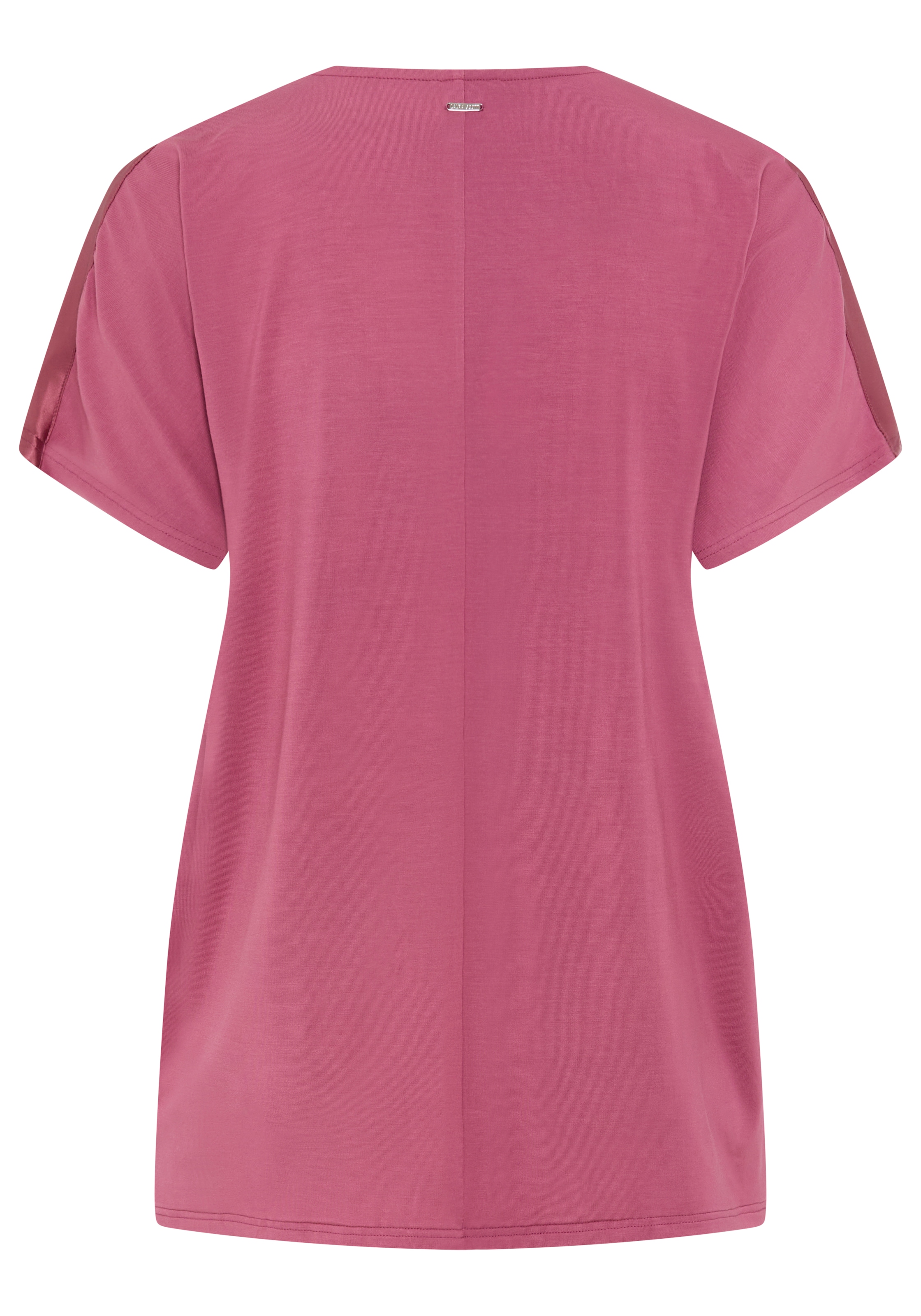 Laura Scott CURVE Satinbluse figurumspielende Passform, mit Falteneinsatz vorne, V-Ausschnitt