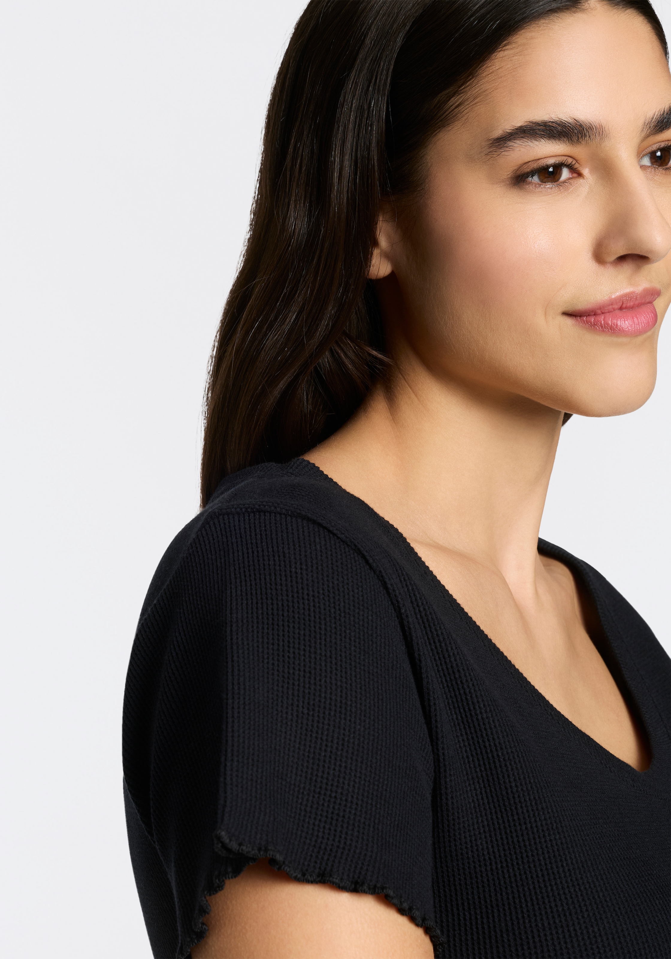 BOSS Haut de pyjama »Cosy Waffle_T-Shirt« en mélange de coton avec structure gaufrée