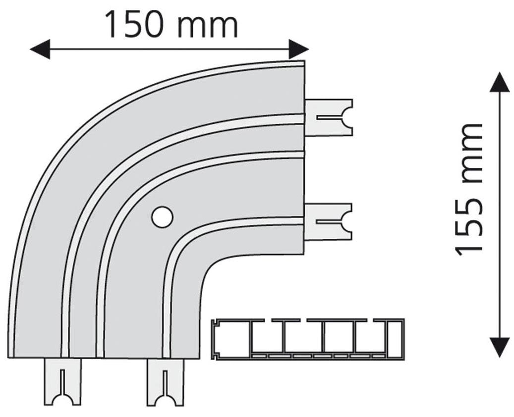 Liedeco Arc extérieur de l'encorbellement 3 läufig-läufig Fixmass weiss