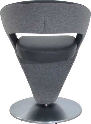 K+W Komfort & Wohnen Chaise de salle à manger »Wave, Drehstuhl« () Fauteuil pivotant design, plateau tournant en métal aspect inox, combinaison de couleurs
