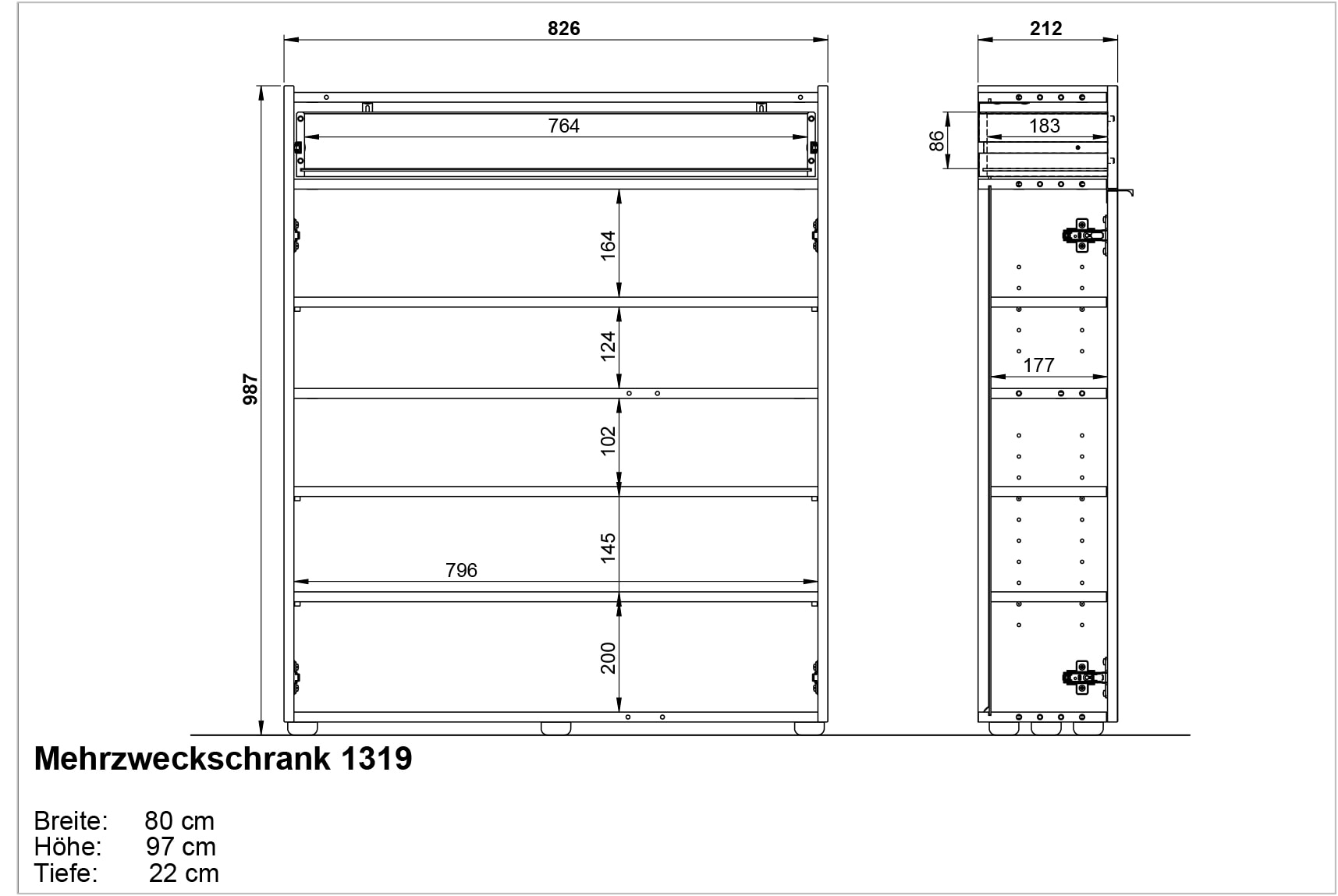 GERMANIA Garderoben-Set »Ameca«, (2 St.), Garderoben-Set bestehend aus Mehrzweckschrank und Spiegel