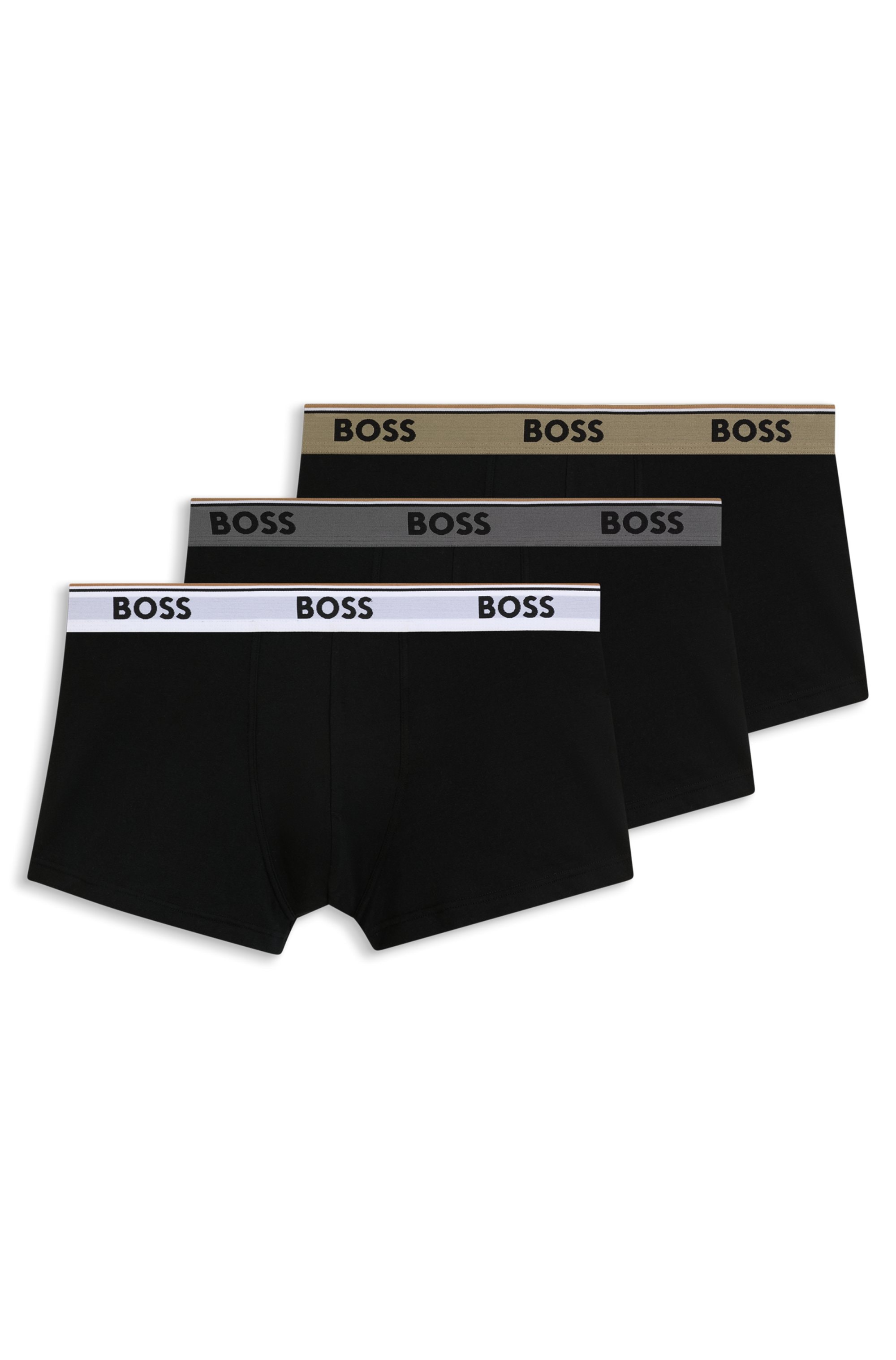 BOSS Trunk Packung, 3 Stk. aus Stretch-Baumwolle mit Logo-Bund, mittlere Bundhöhe