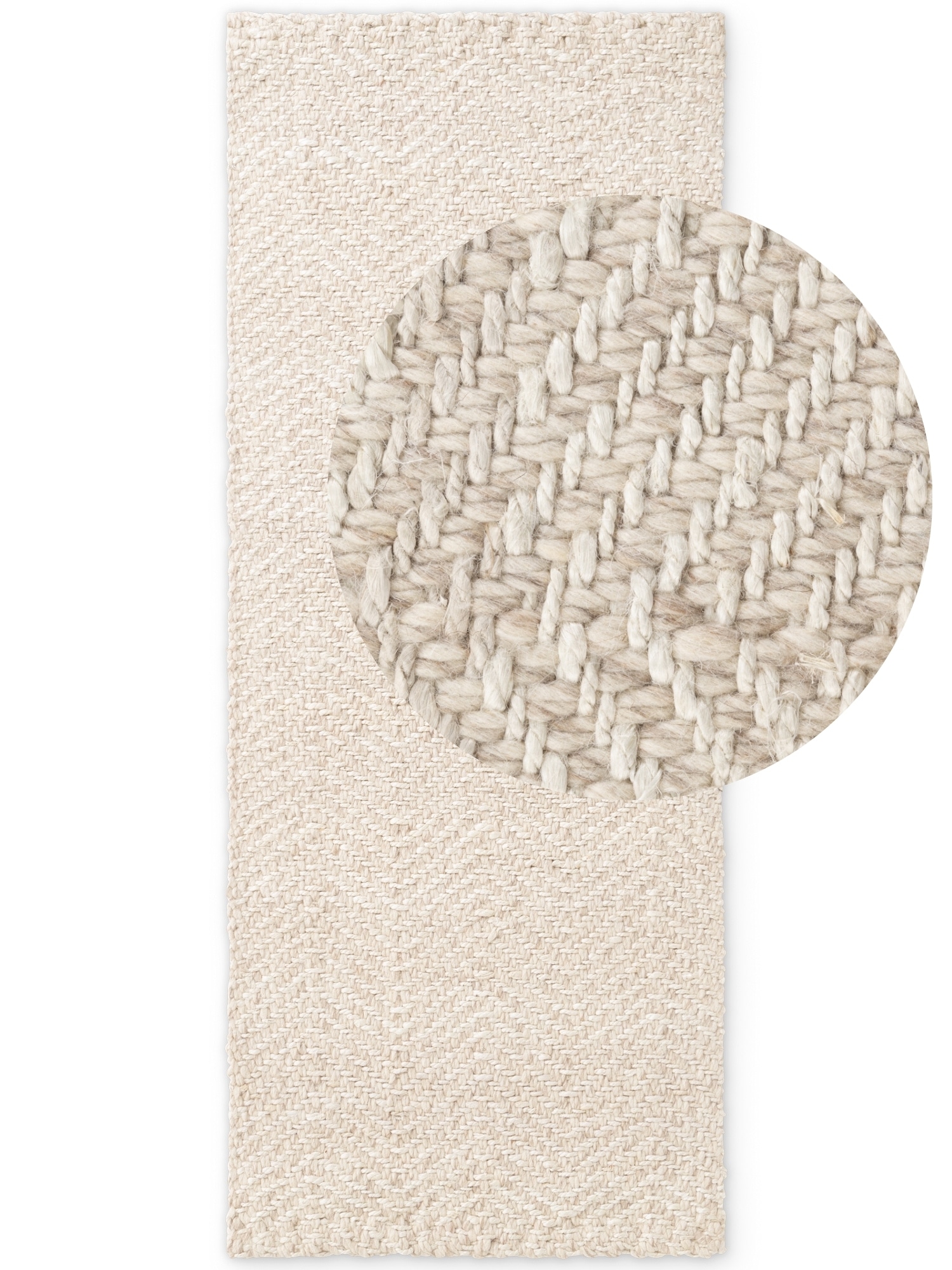 ELLE DECORATION Wollteppich »Majoli«, rechteckig, 10 mm Höhe, Herringbone, Wolle, Jute, Natur, Wohnzimmer, Schlafzimmer, Boho,Skandi