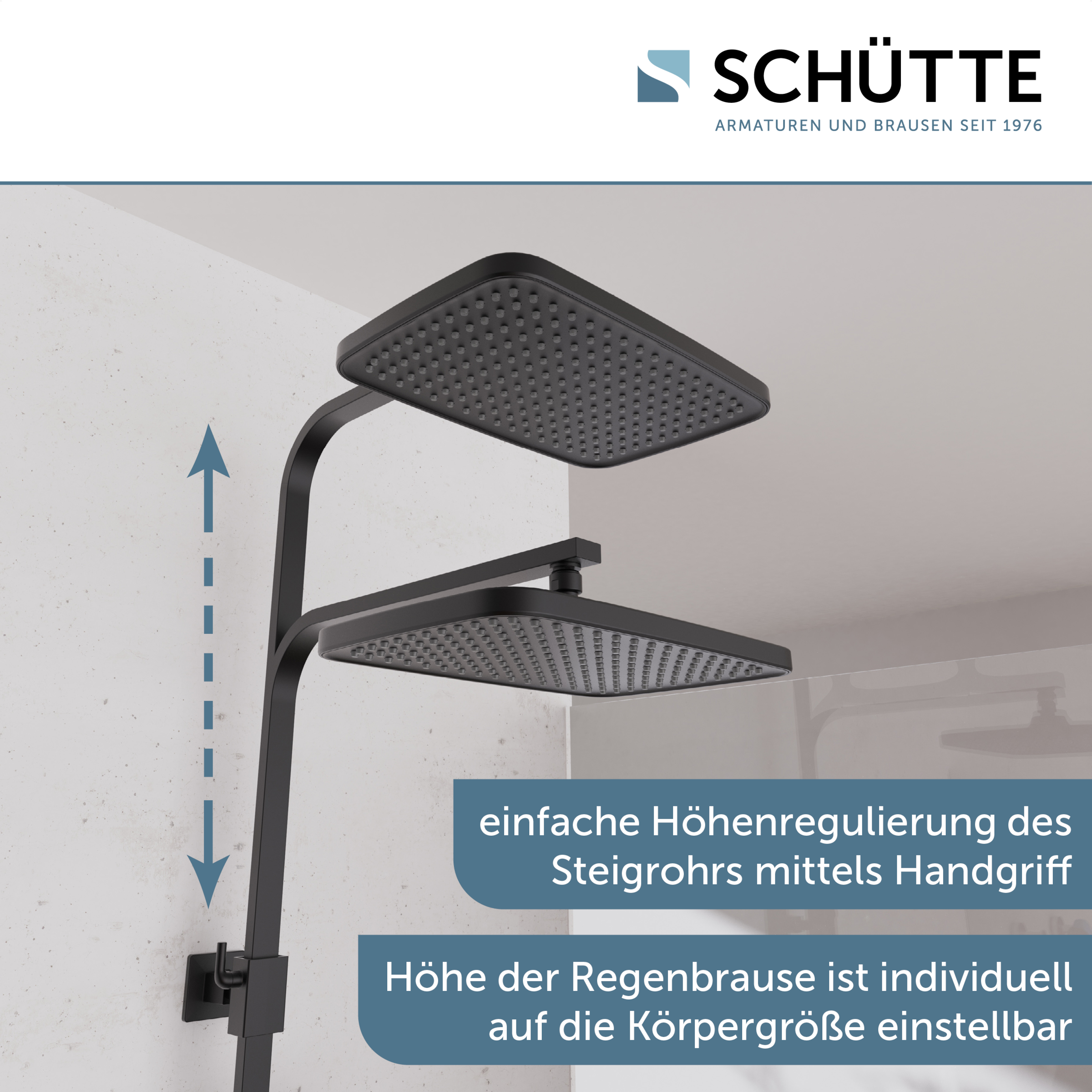 Schütte Duschsystem »GRAN CANARIA« Komplett-Set,  Regendusche 30x20 cm, Umsteller, Antikalk, 3 Strahlarten, Thermostat
