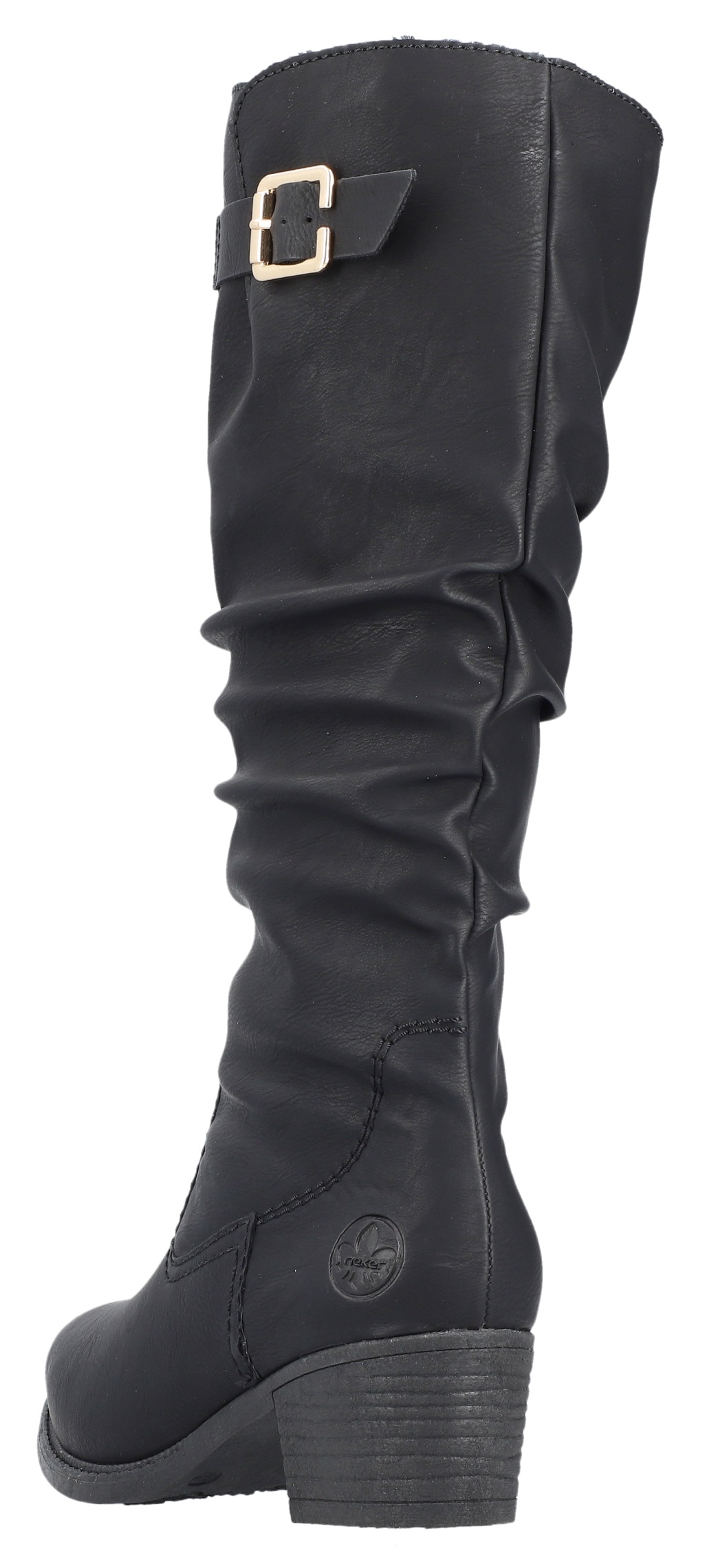 Rieker Winterstiefel, Langschaftstiefel, Blockabsatz, Innenreissverschluss, slouchy Schaft