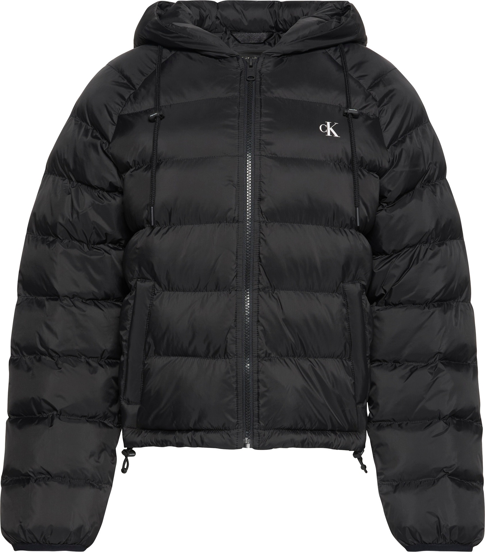 Calvin Klein Jeans Steppjacke »LIGHTWEIGHT LOGO PUFFER«, mit Kapuze, Mit Rundhalsausschnitt