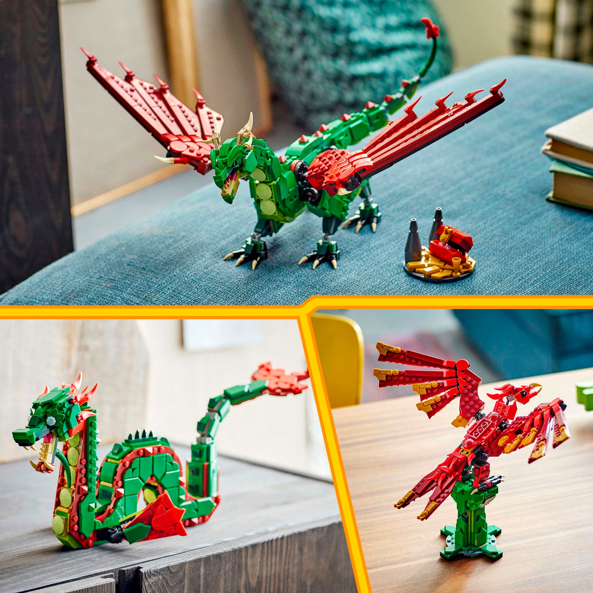LEGO® Konstruktionsspielsteine »Grüner Drache (31161), LEGO Creator« Made in Europe